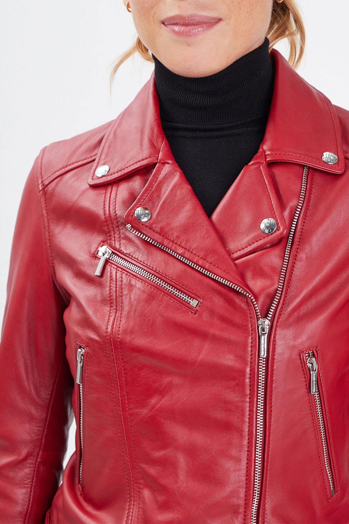 Red lambskin perfecto - Image n°10