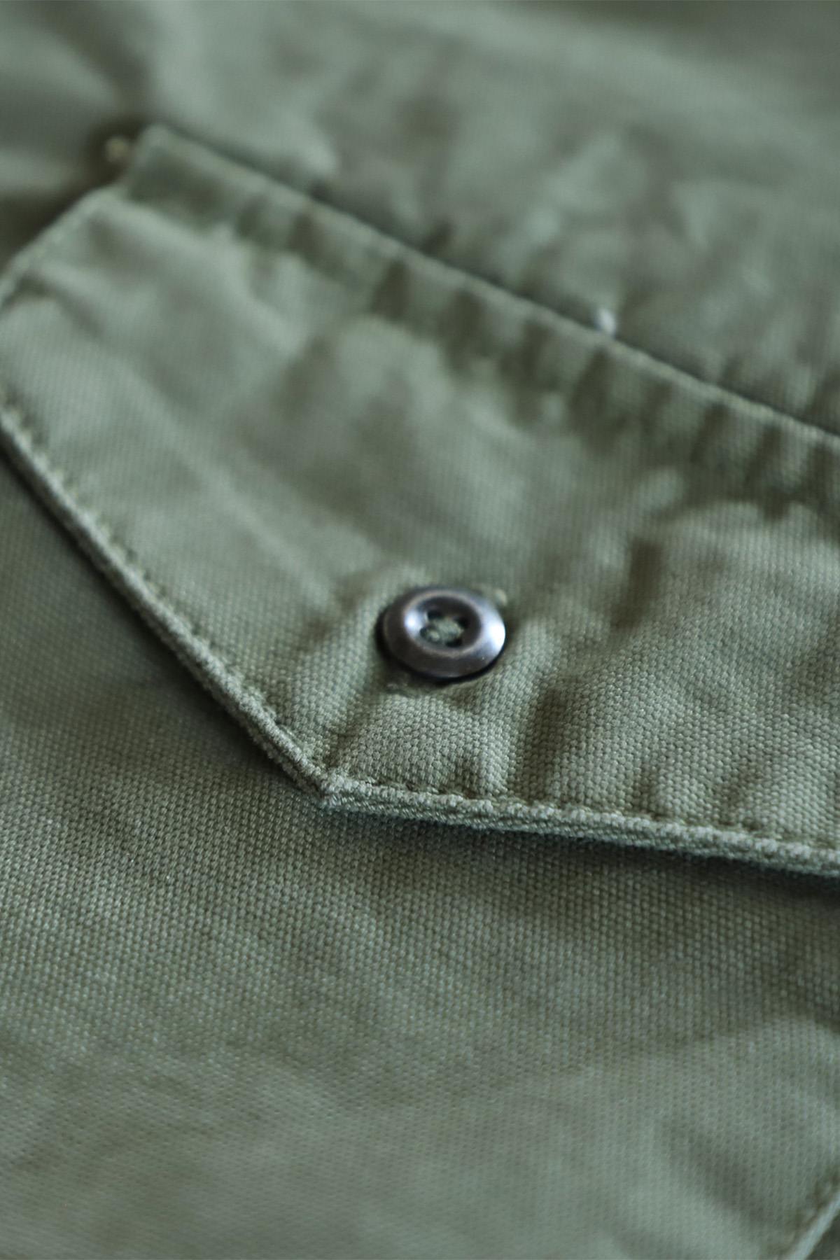 Khaki cotton shirt with chest pockets - Image n°2