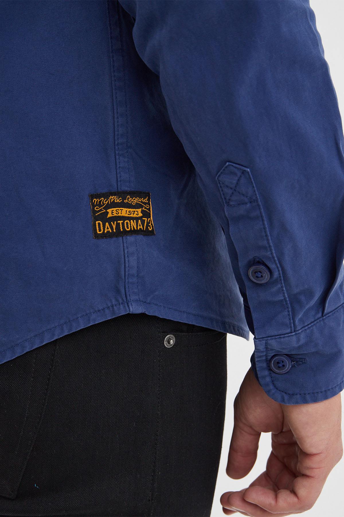 Chinese blue cotton overshirt - Image n°5