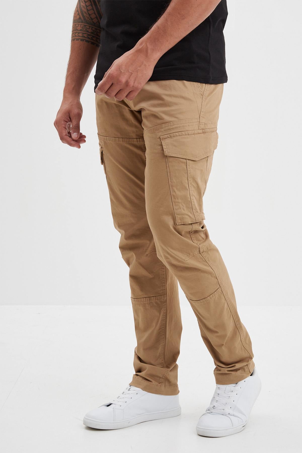 Beige cotton cargo pants - Image n°1