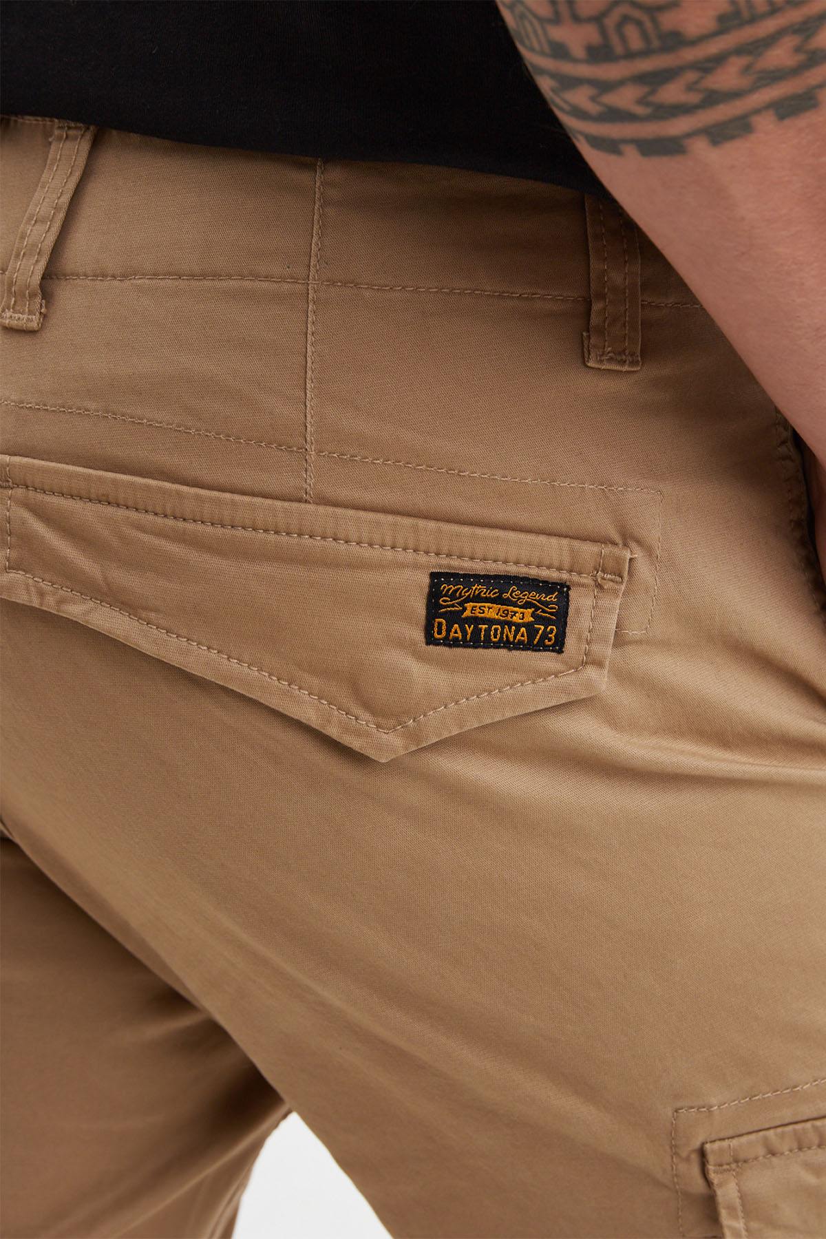 Beige cotton cargo pants - Image n°6