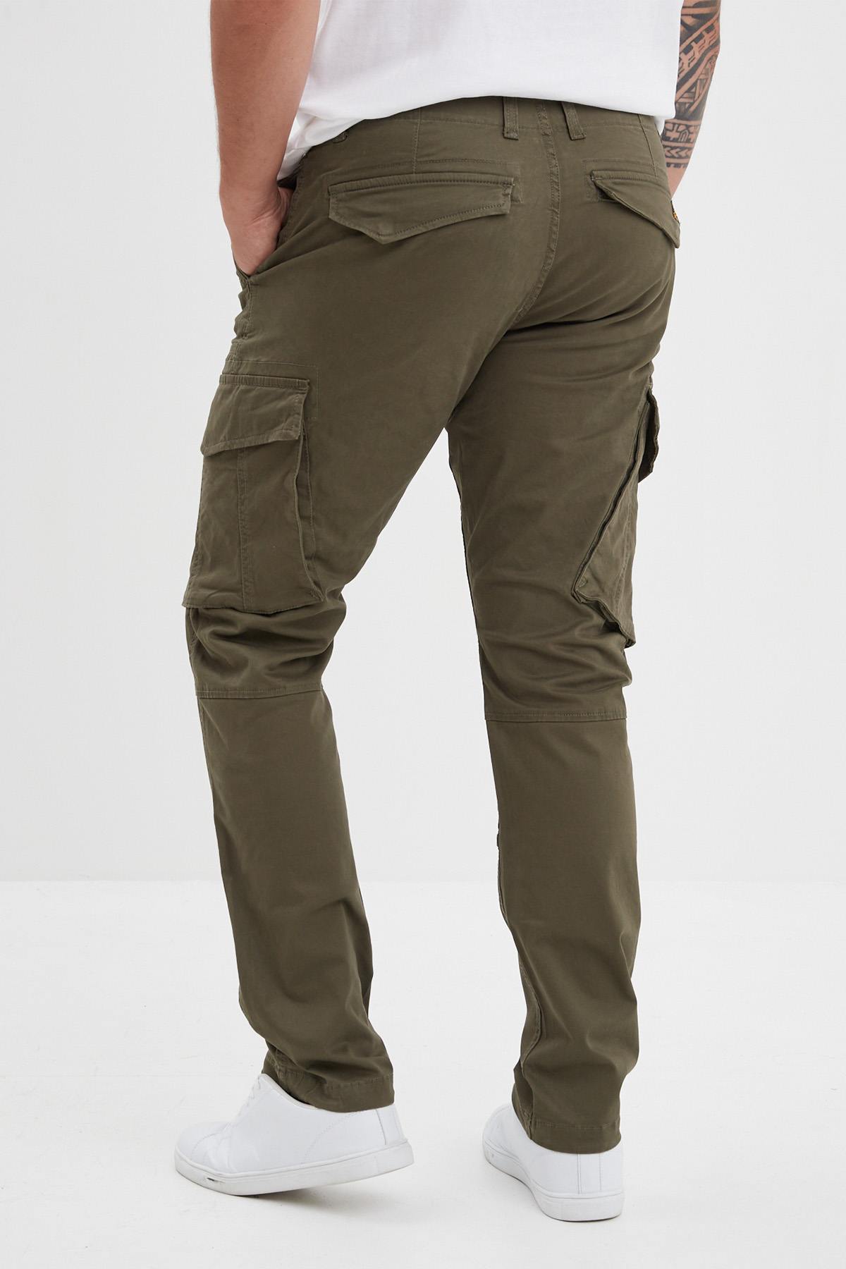 Khaki cotton cargo pants - Image n°2