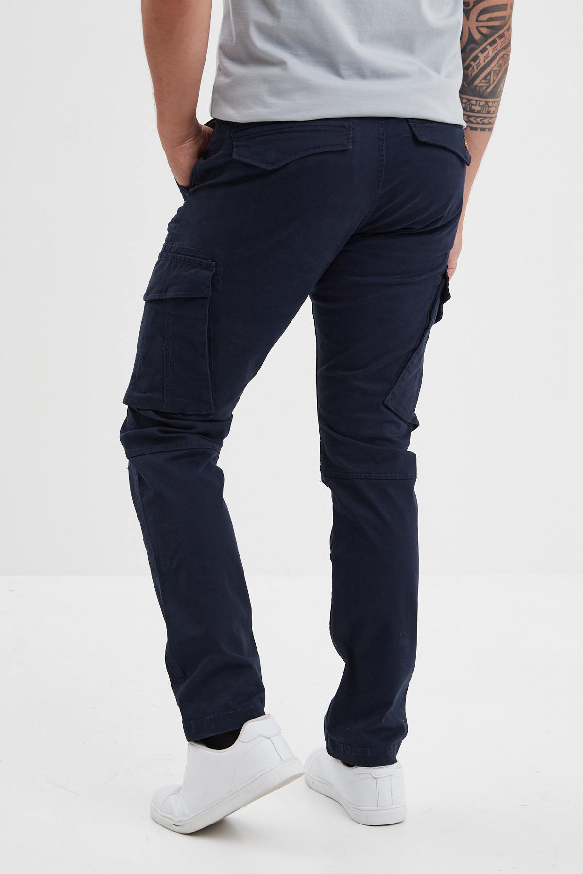 Navy cotton cargo pants - Image n°2