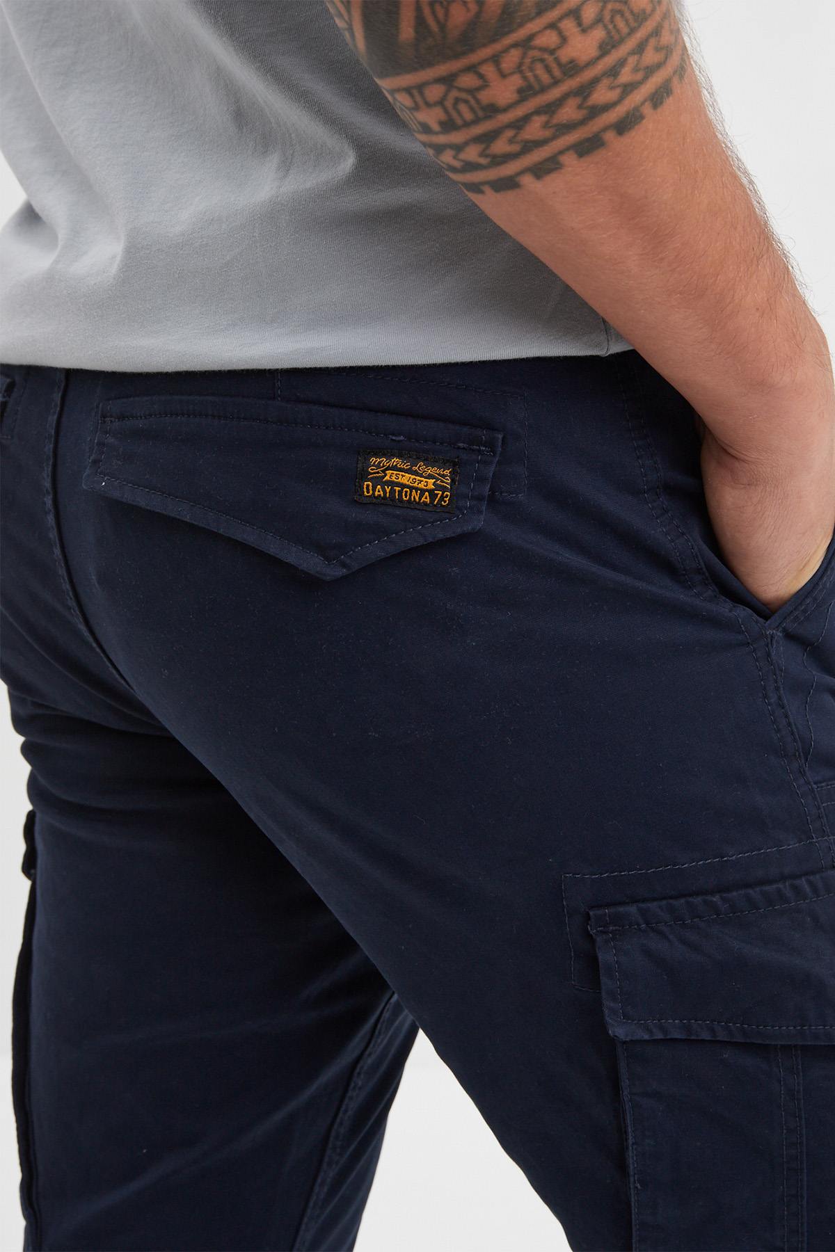 Navy cotton cargo pants - Image n°4