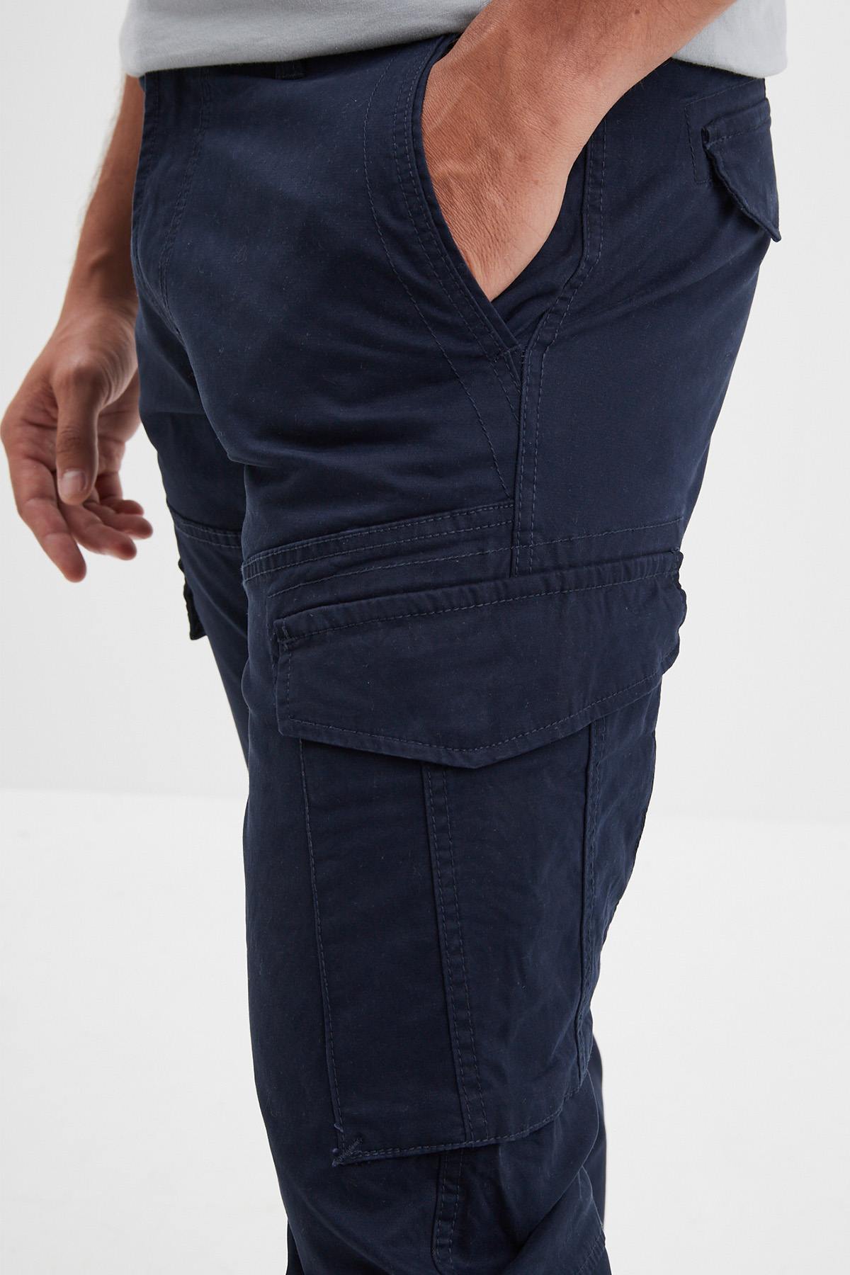 Navy cotton cargo pants - Image n°5