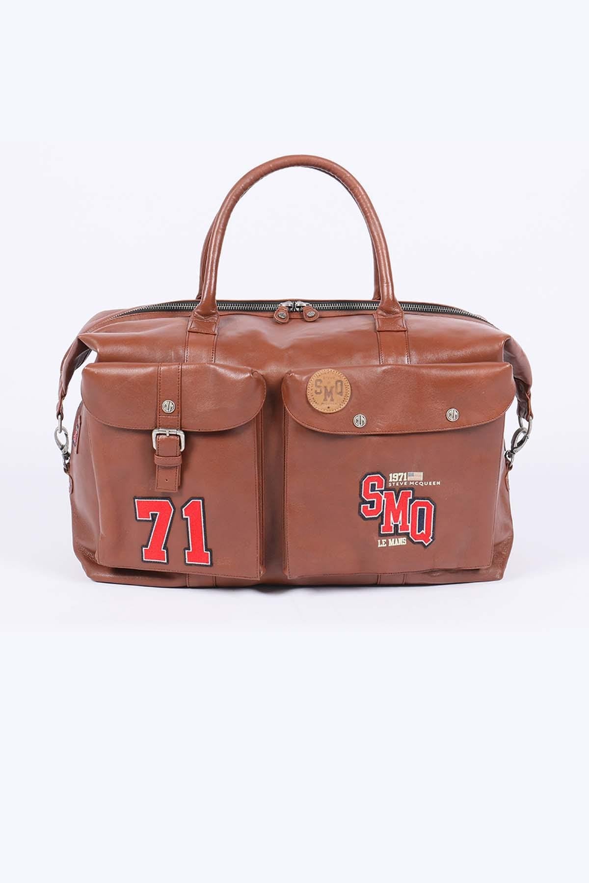 72H travel bag in tortoise brown sheep leather - Image n°2