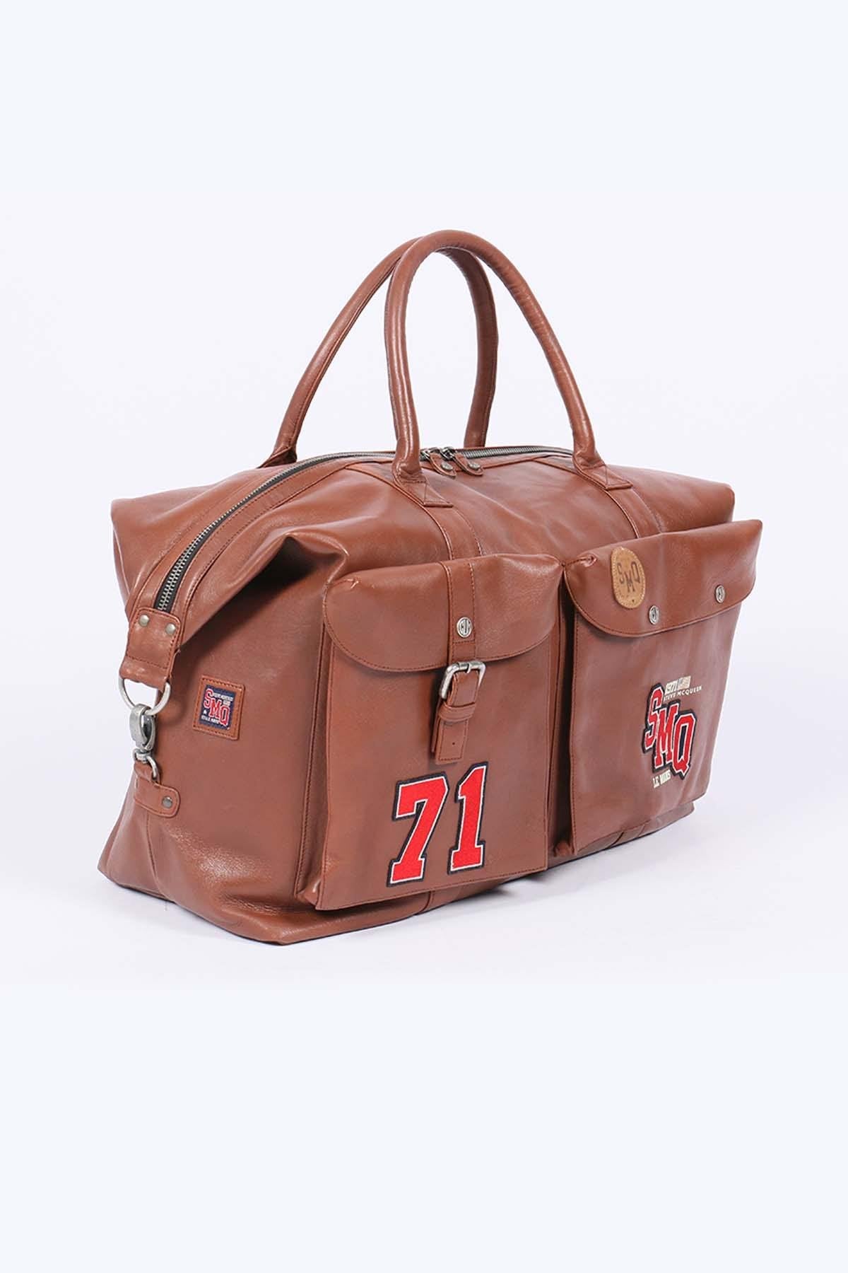 72H travel bag in tortoise brown sheep leather - Image n°5