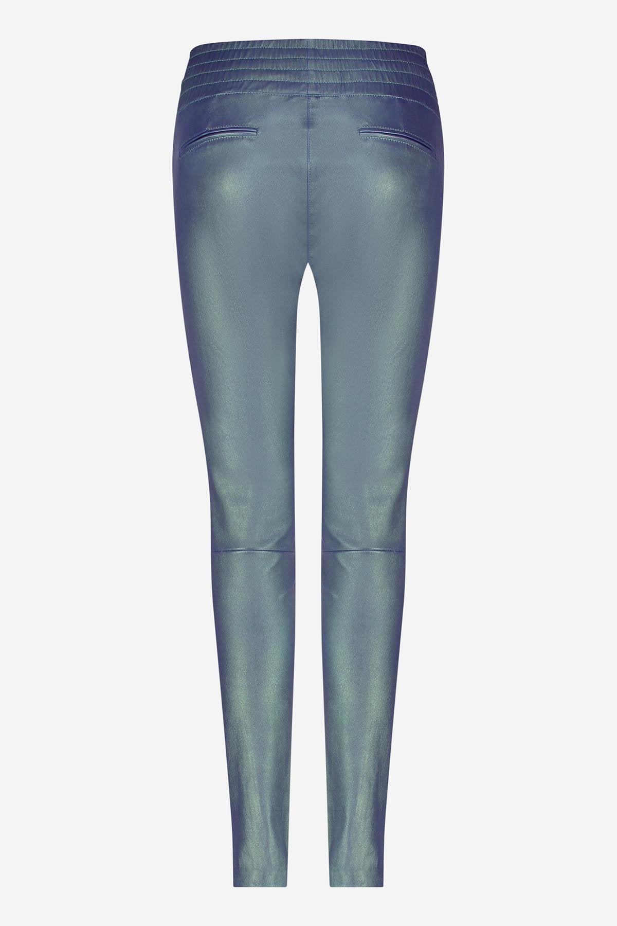 Metallic-effect stretch leather pants - Image n°3