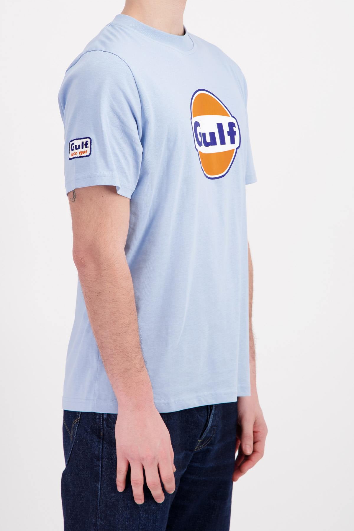 Light blue cotton t-shirt with Gulf logo - Image n°3