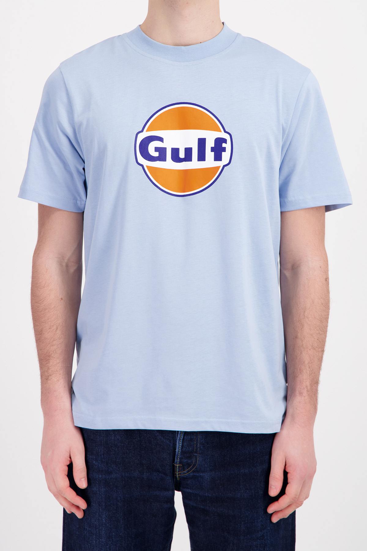 Light blue cotton t-shirt with Gulf logo - Image n°2