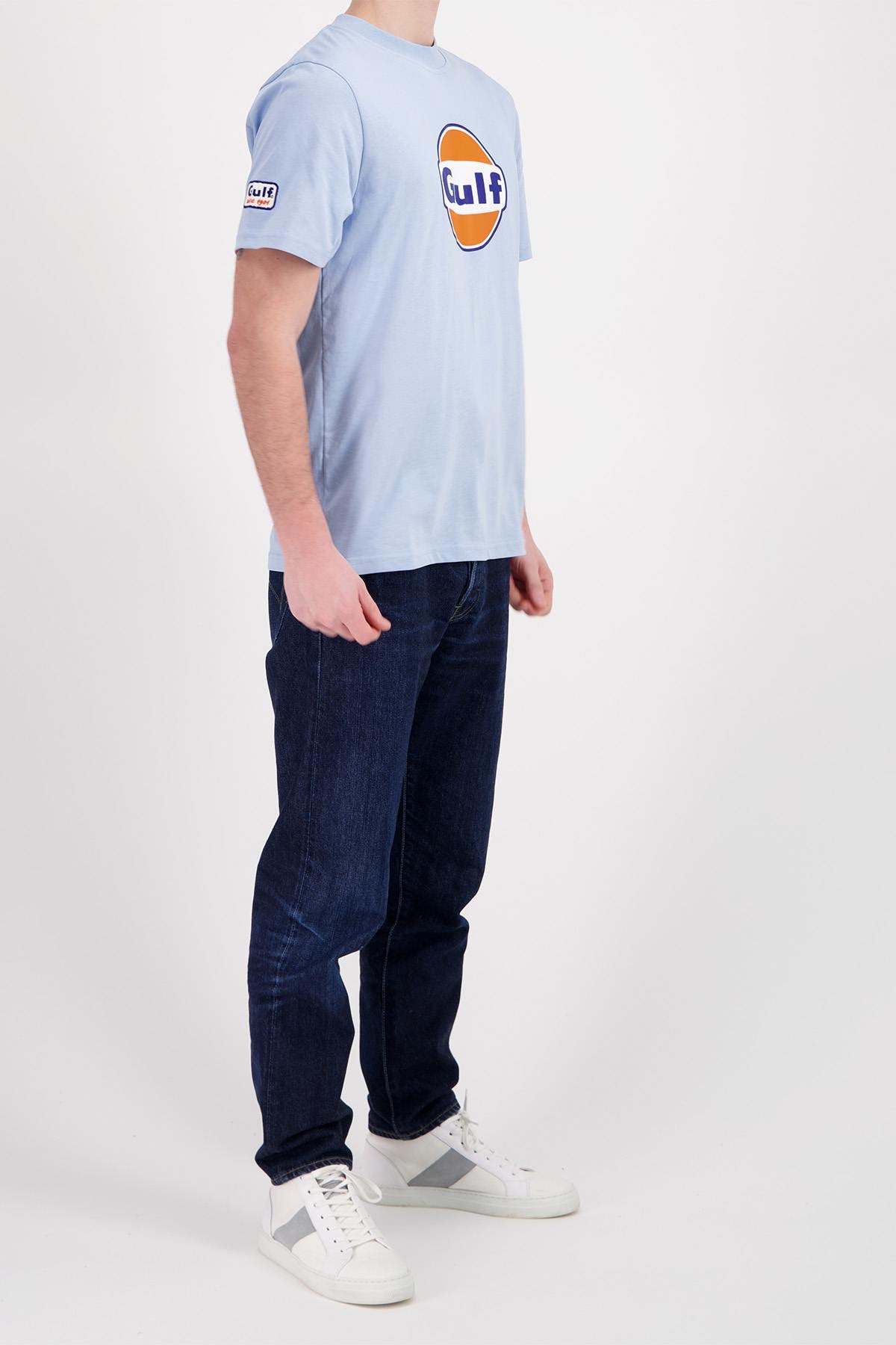 Light blue cotton t-shirt with Gulf logo - Image n°4