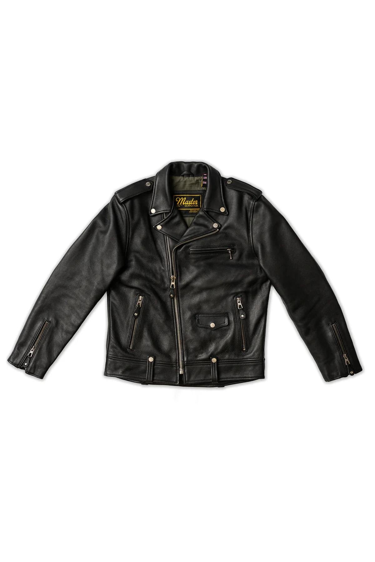 Thick black leather Bikerjacket - Image n°11