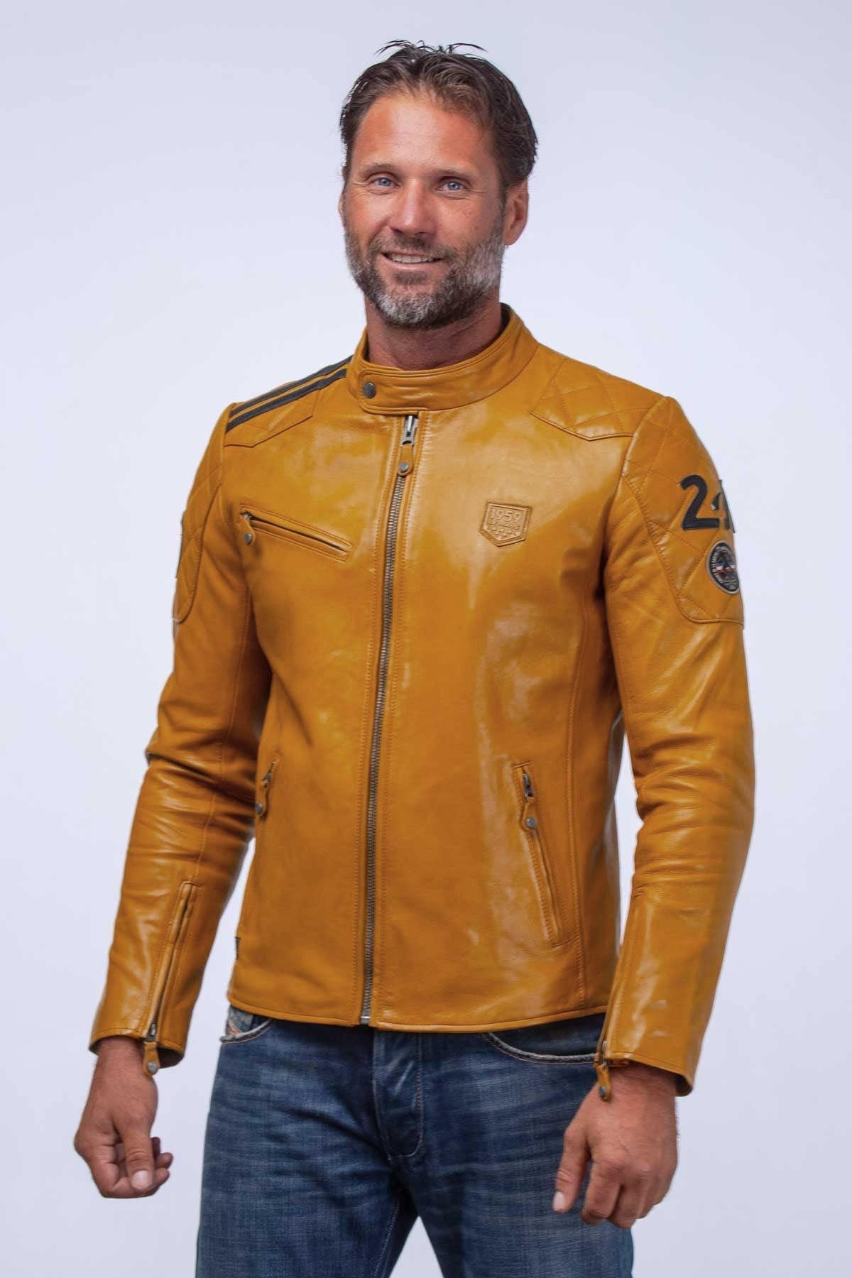 Le Mans 1956 jacket in yellow leather - Image n°1