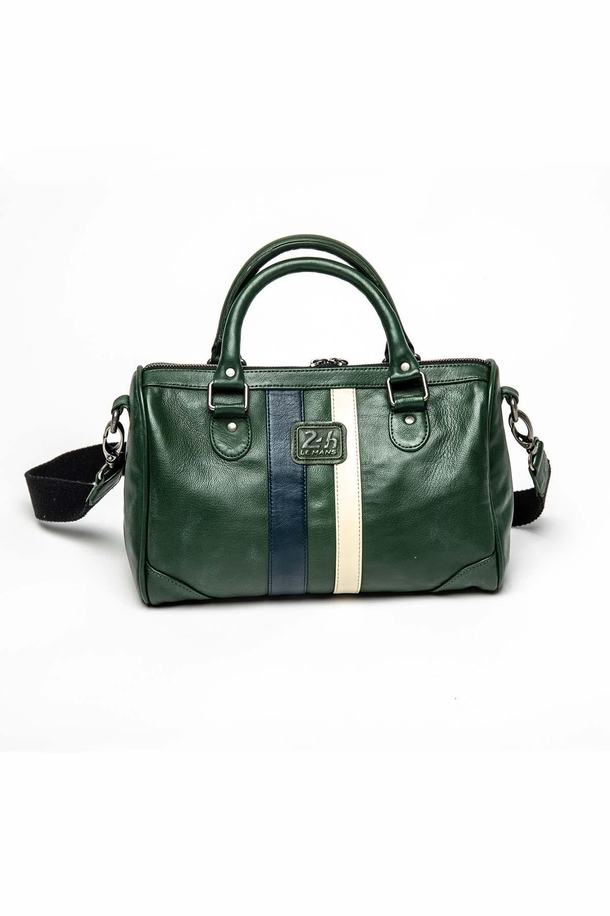 Green racing leather handbag - Image n°3