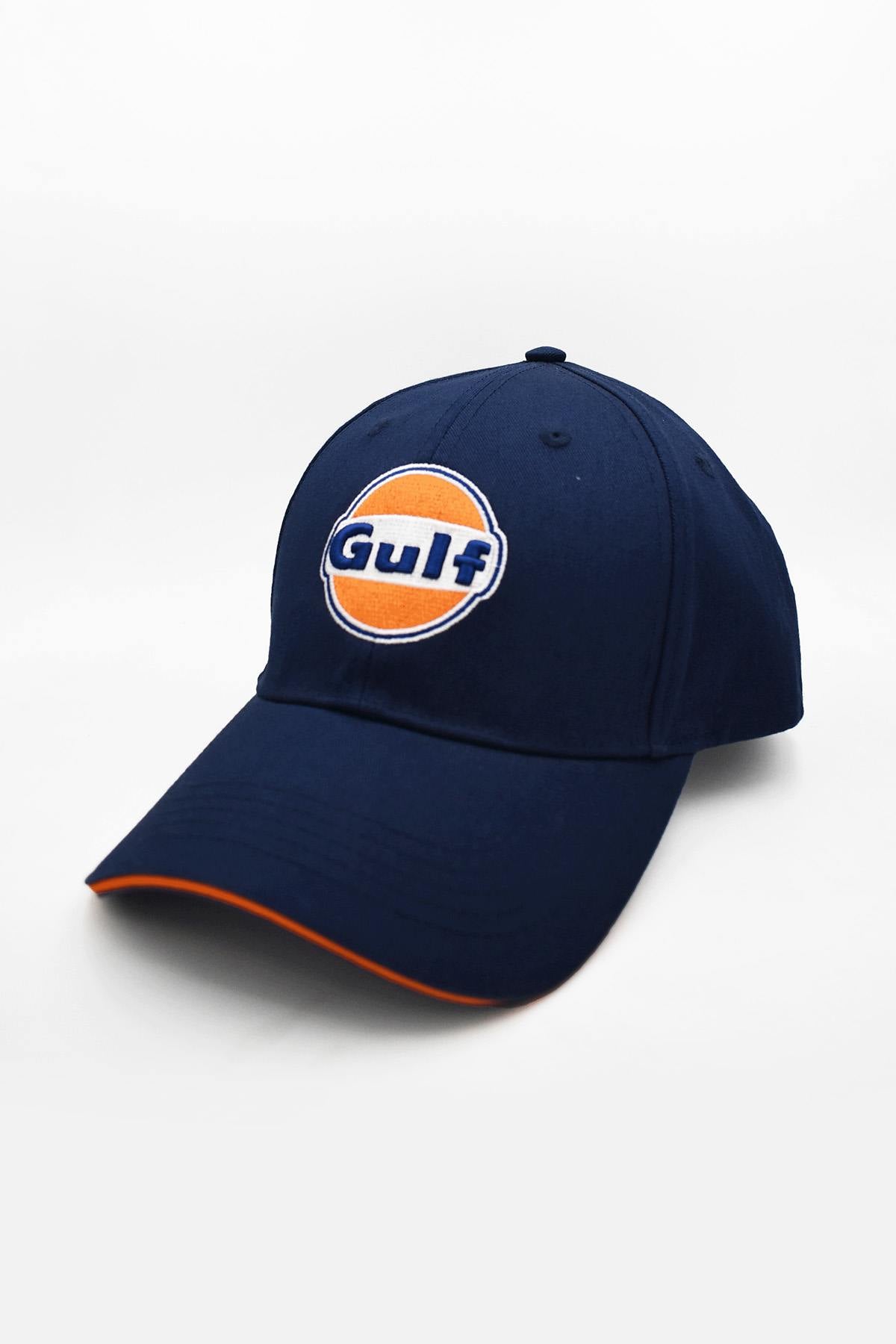 Navy blue cotton cap with Gulf logo - Image n°1