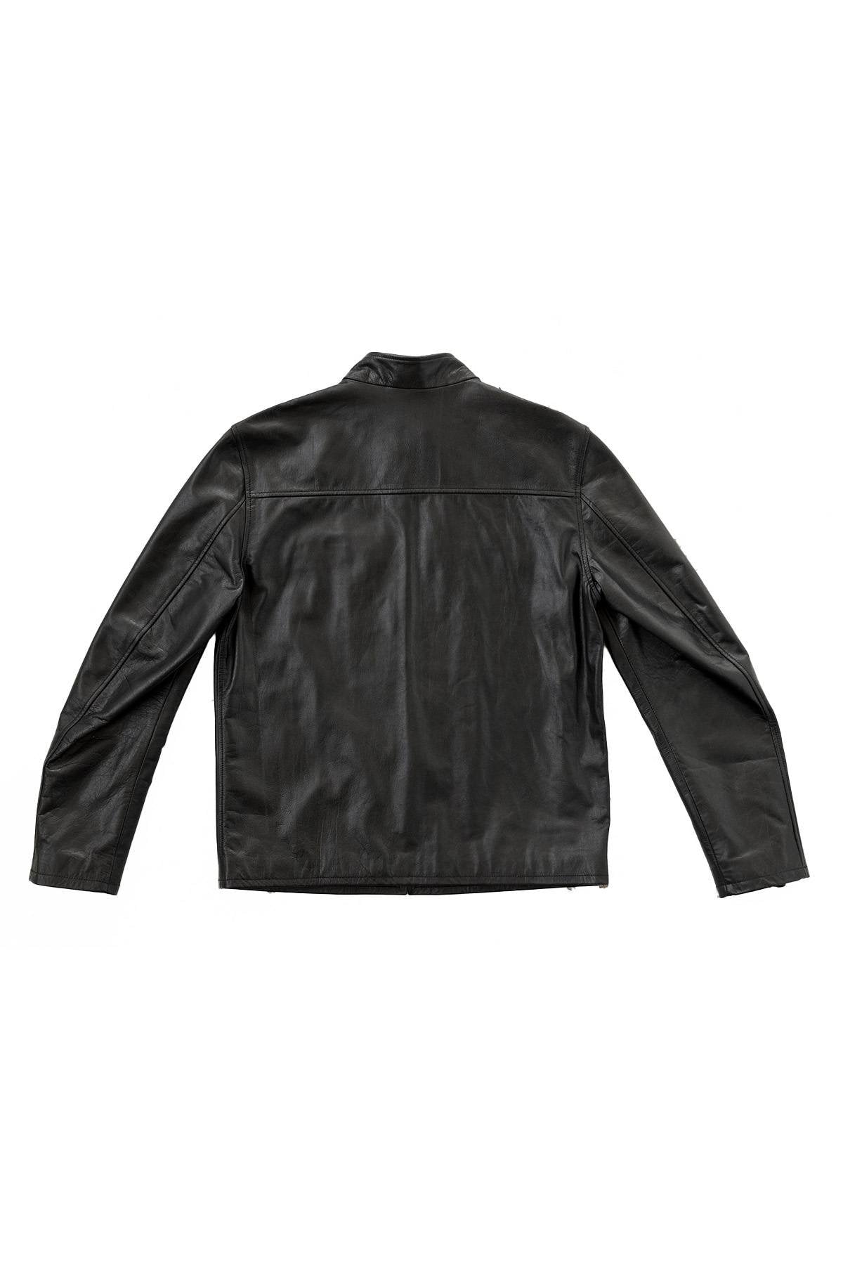 Black leather biker jacket - Image n°9