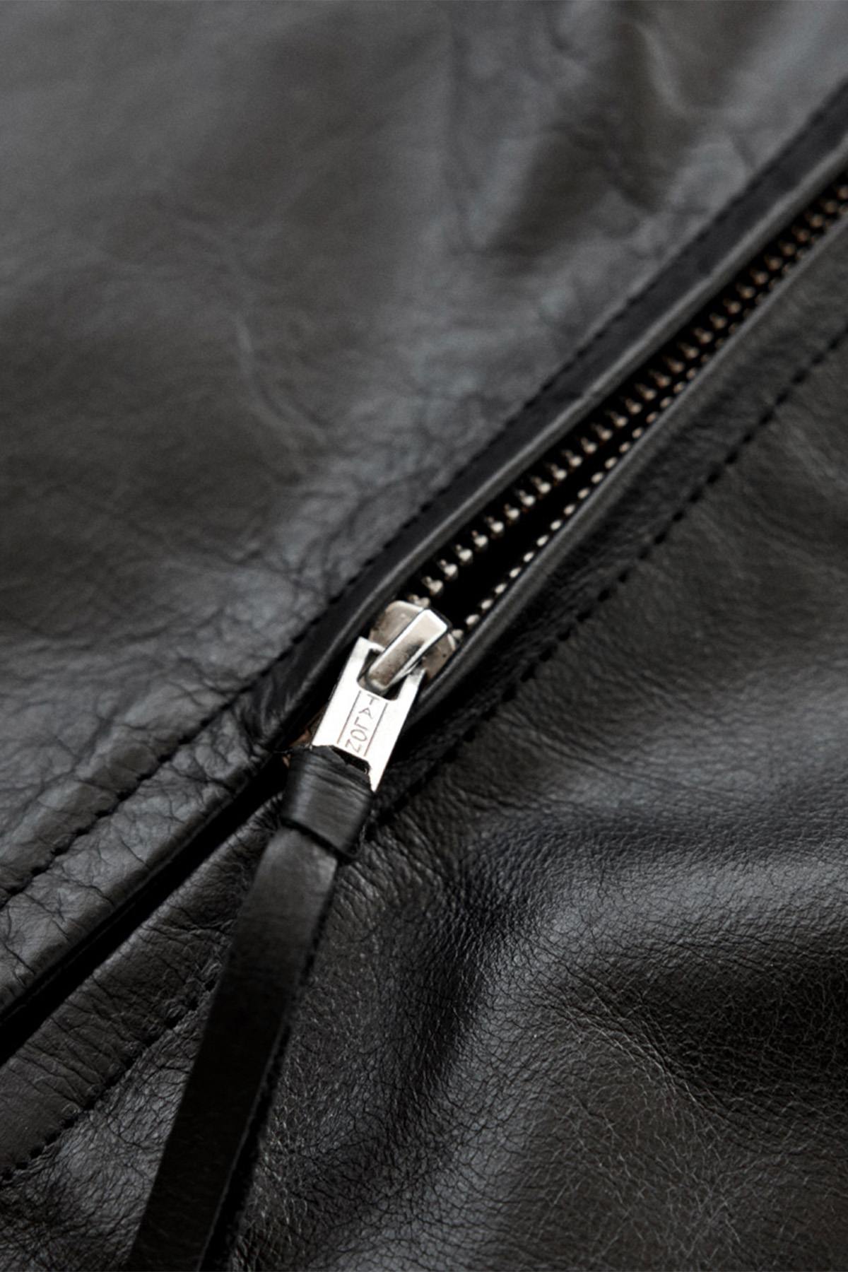 Black leather biker jacket - Image n°10