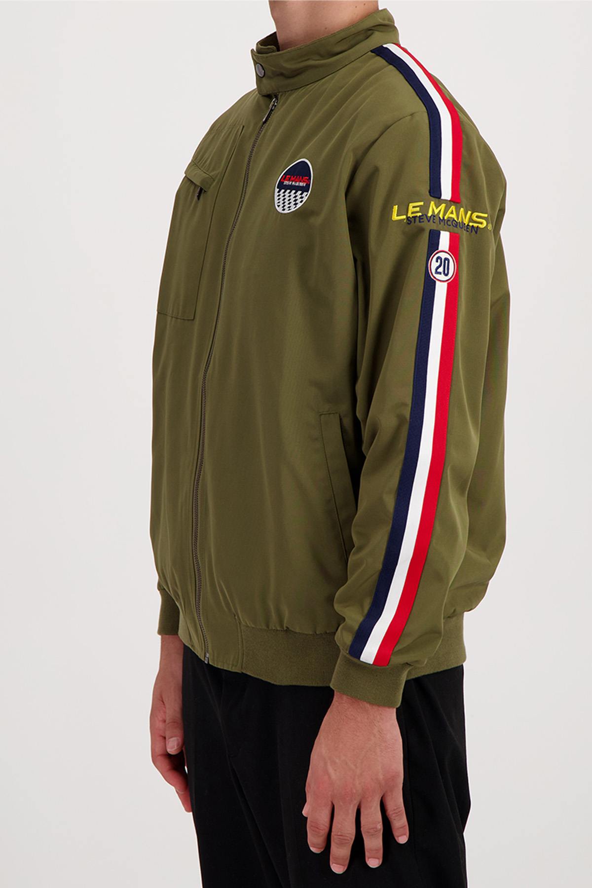 Khaki racing textile jacket - Image n°4