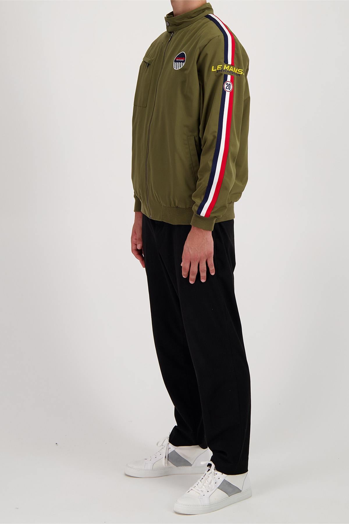 Khaki racing textile jacket - Image n°6