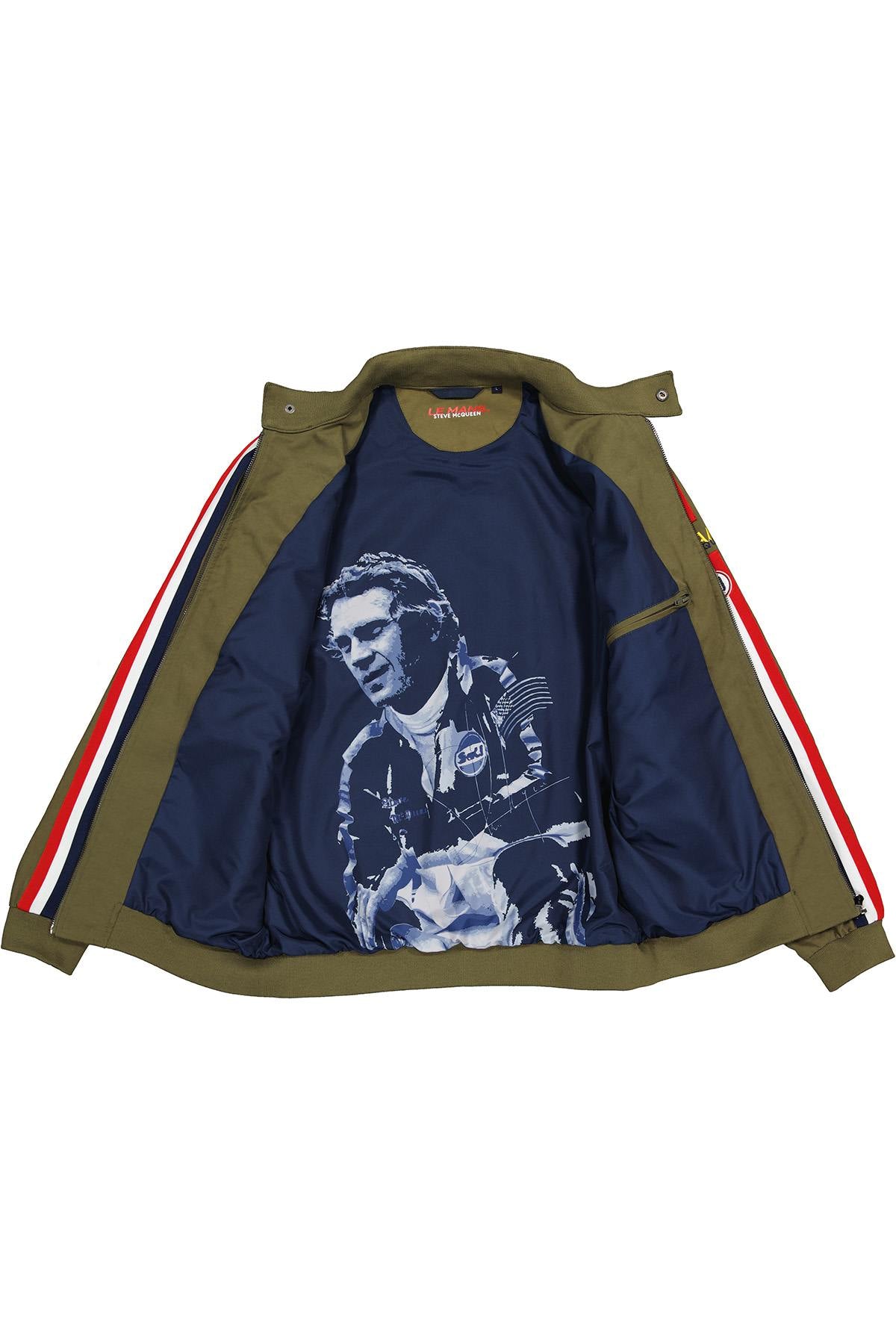 Khaki racing textile jacket - Image n°5