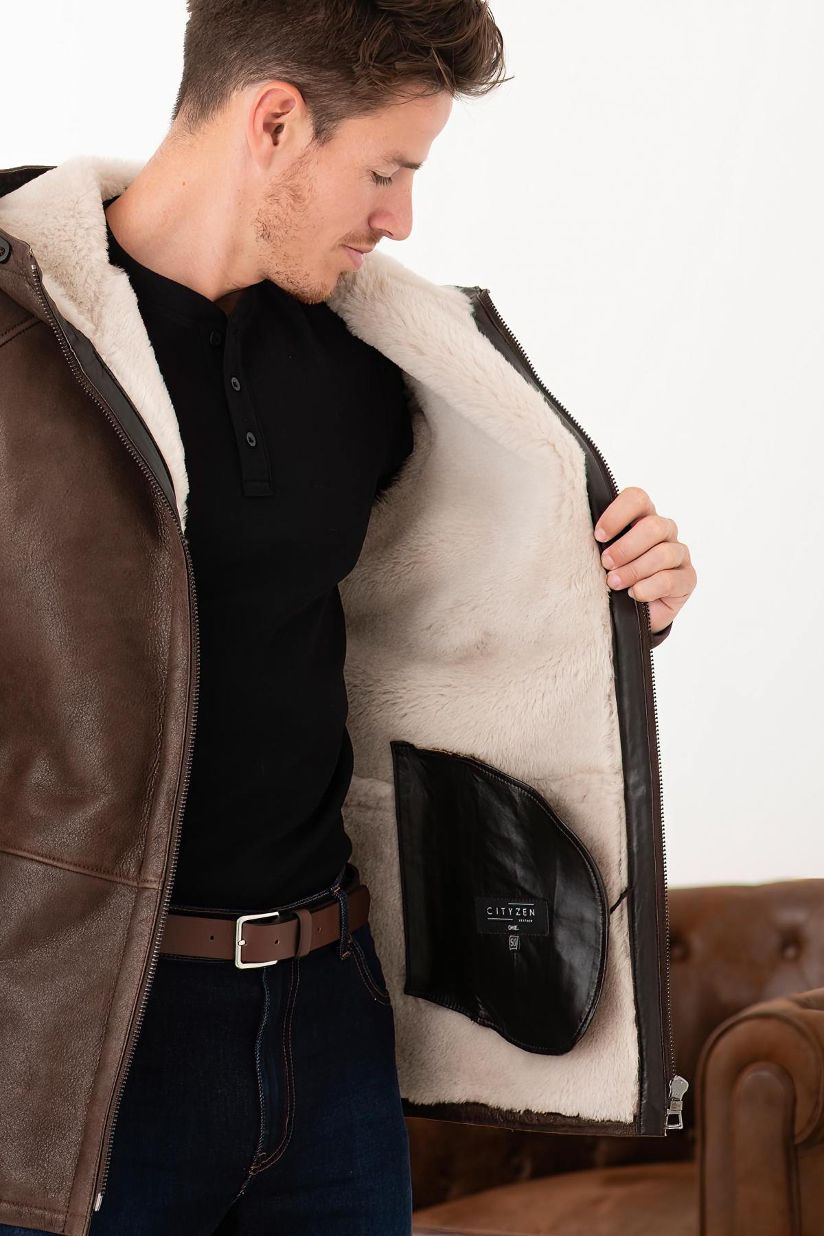 Elegant shearling coat - Image n°5