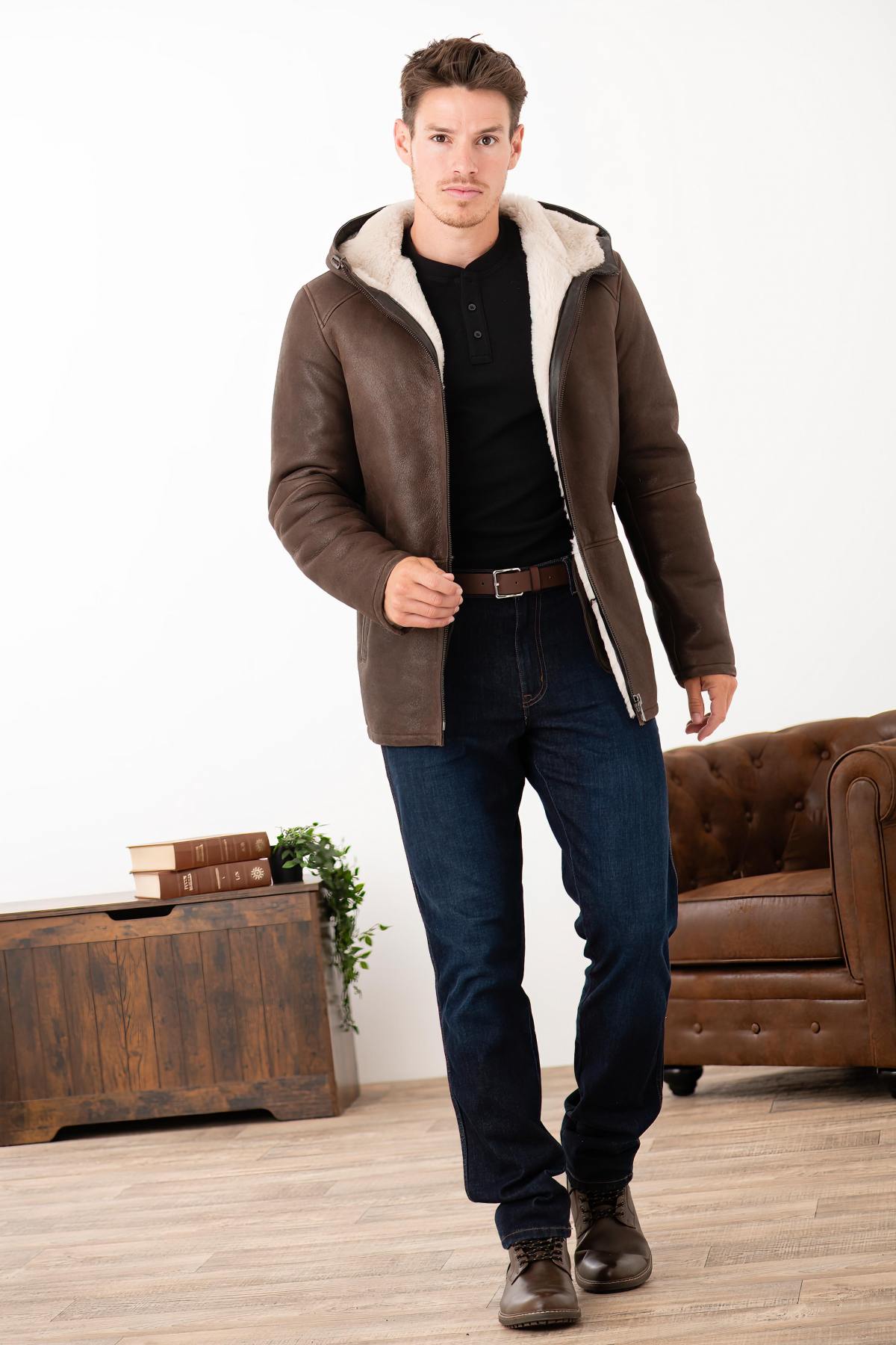 Elegant shearling coat - Image n°8