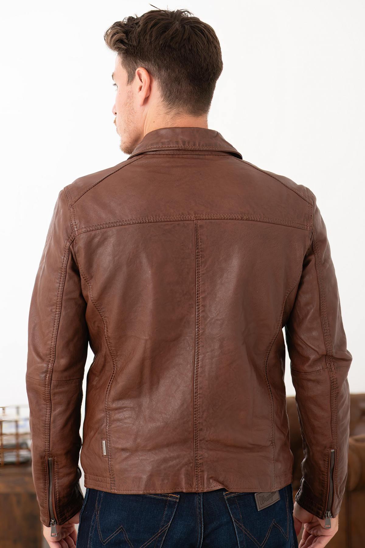 Men's fitted leather shirt collar - Image n°4