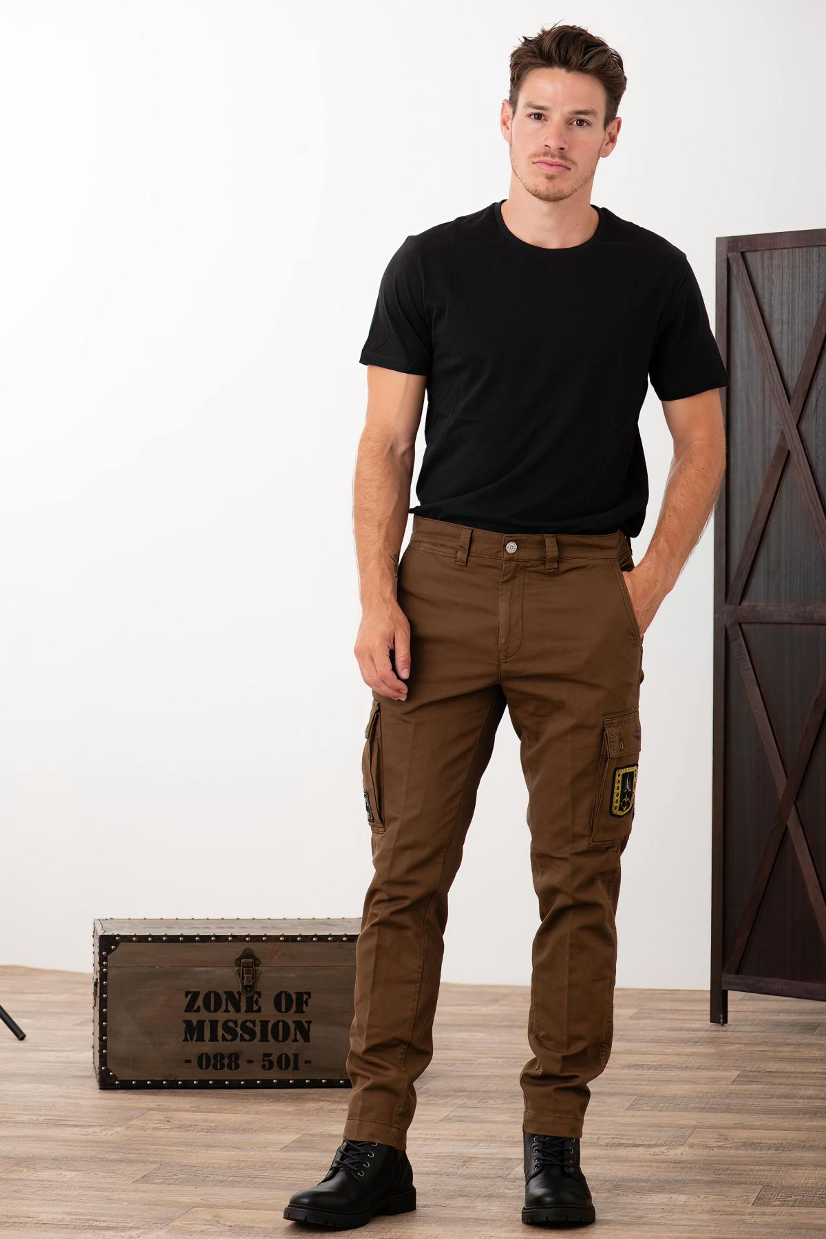 Chocolate-colored army style pants - Image n°6