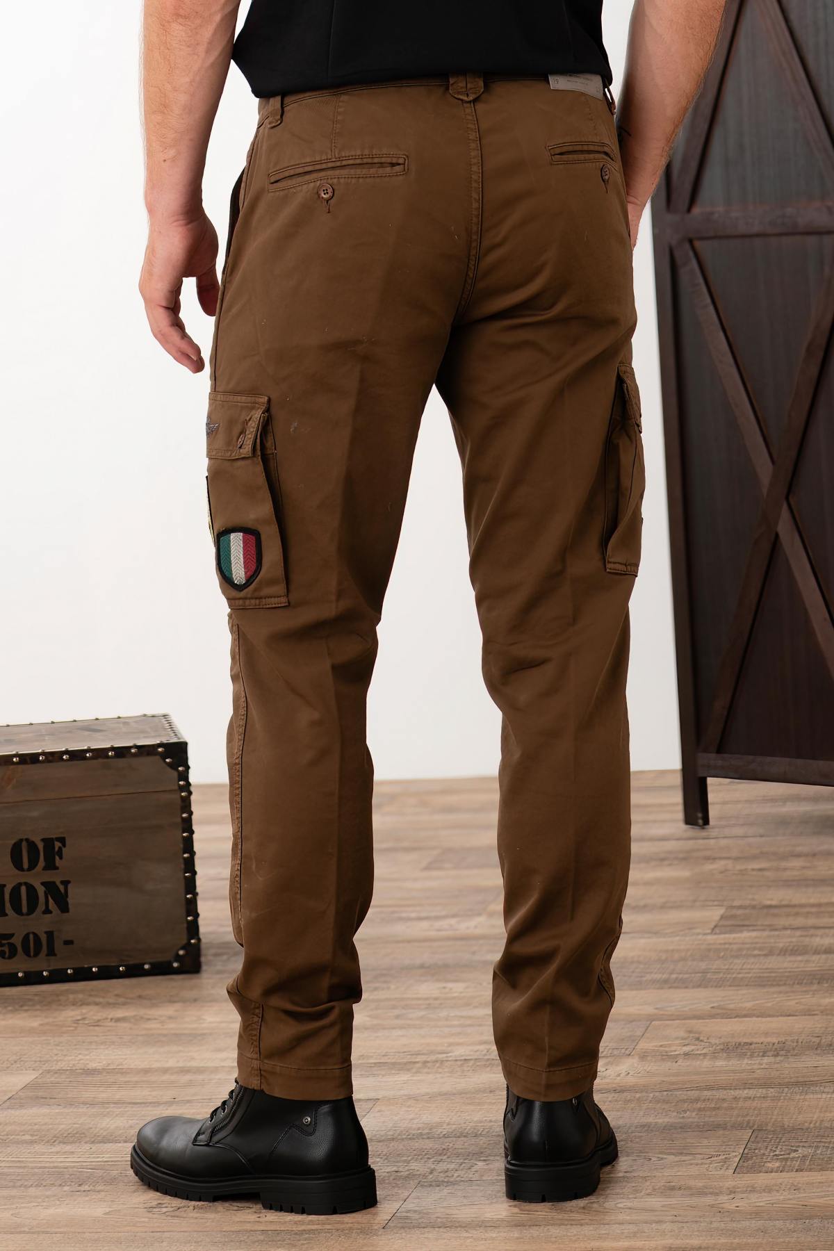 Chocolate-colored army style pants - Image n°2