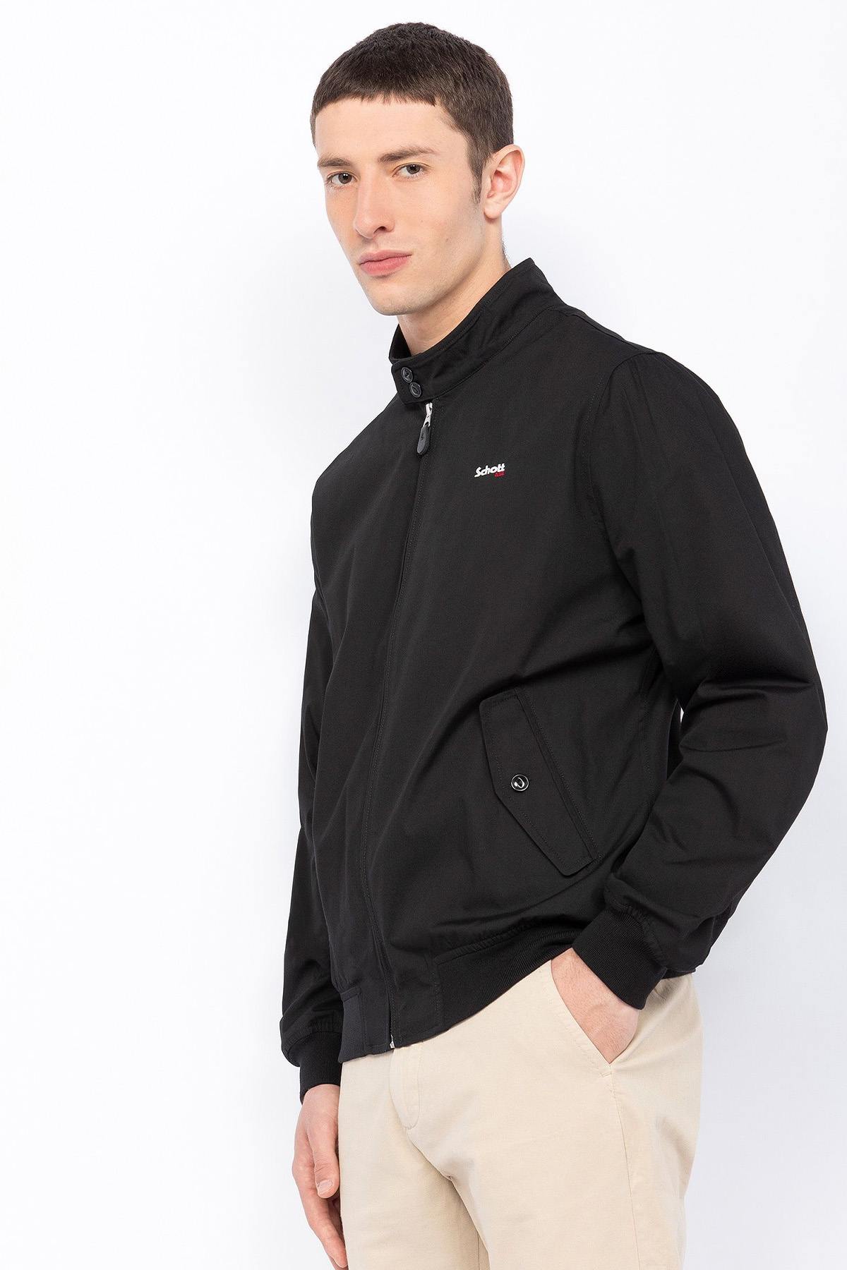 Fine black polyester jacket - Image n°5