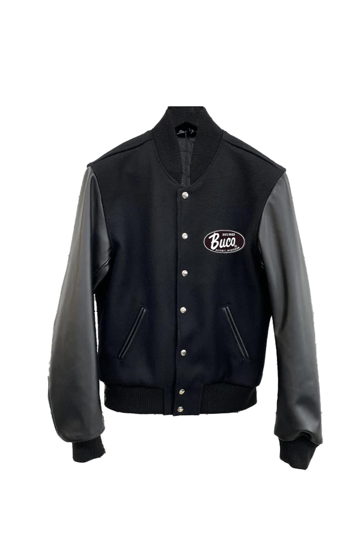 Black Teddy jacket with white logo - Image n°1