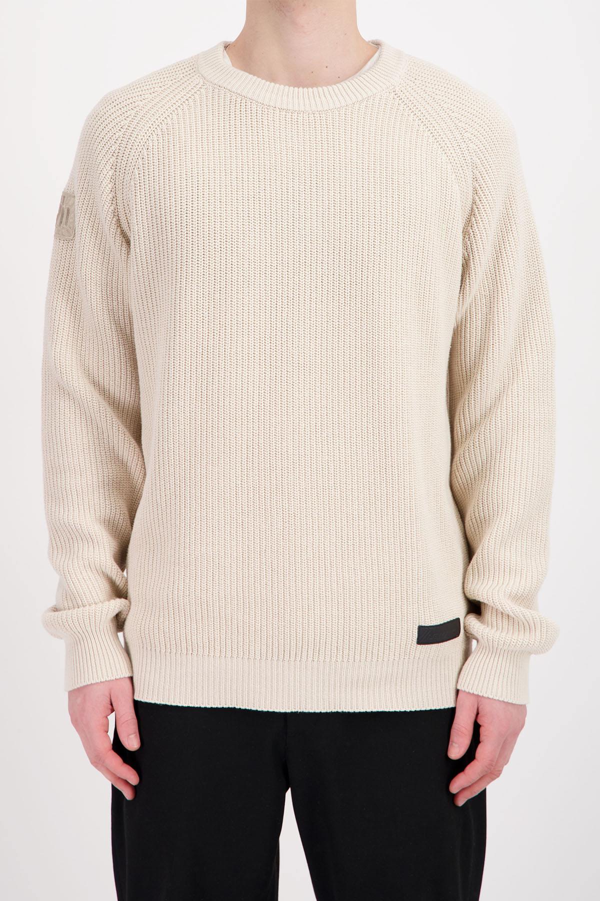 Sand-colored knitted sweater - Image n°3