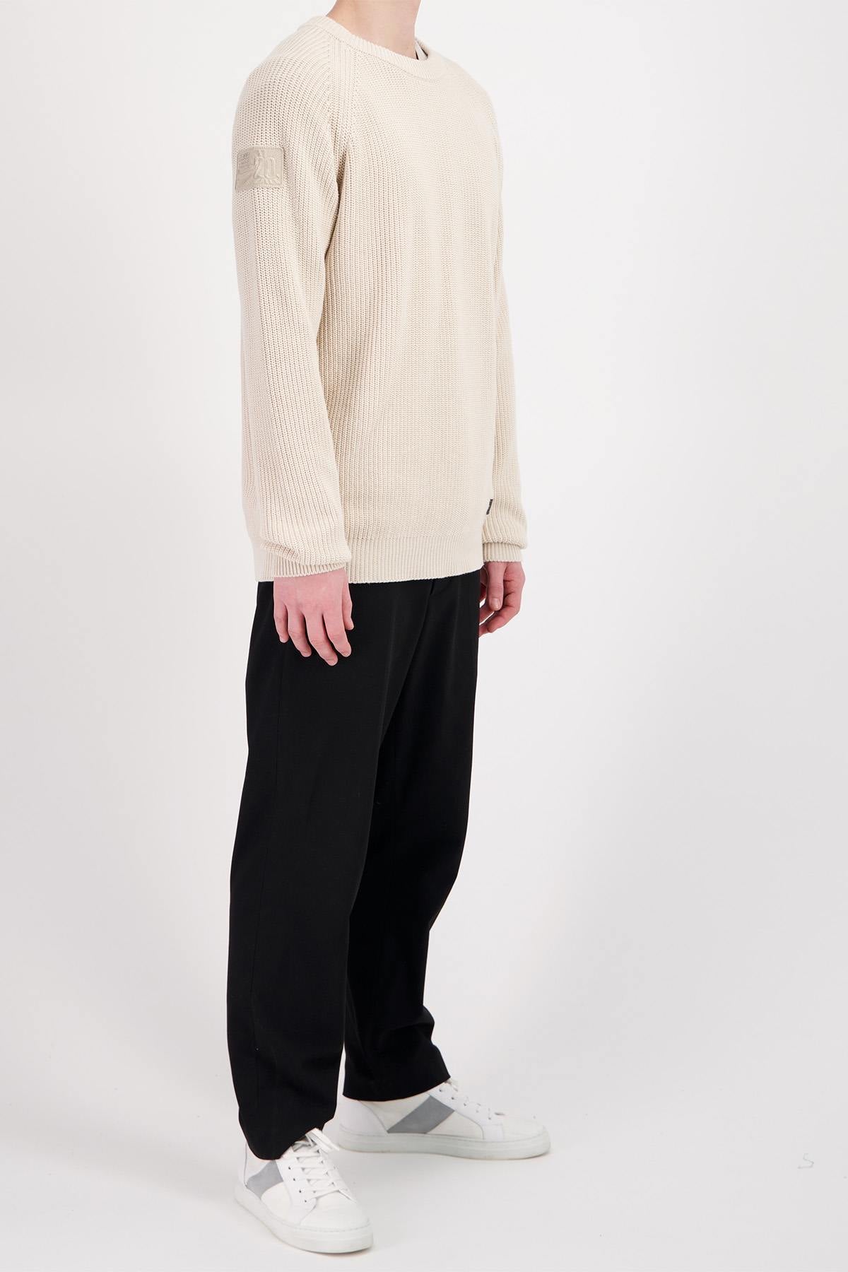 Sand-colored knitted sweater - Image n°6