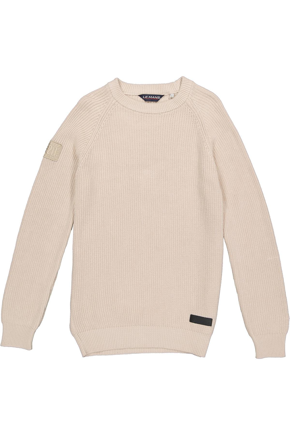 Sand-colored knitted sweater - Image n°7