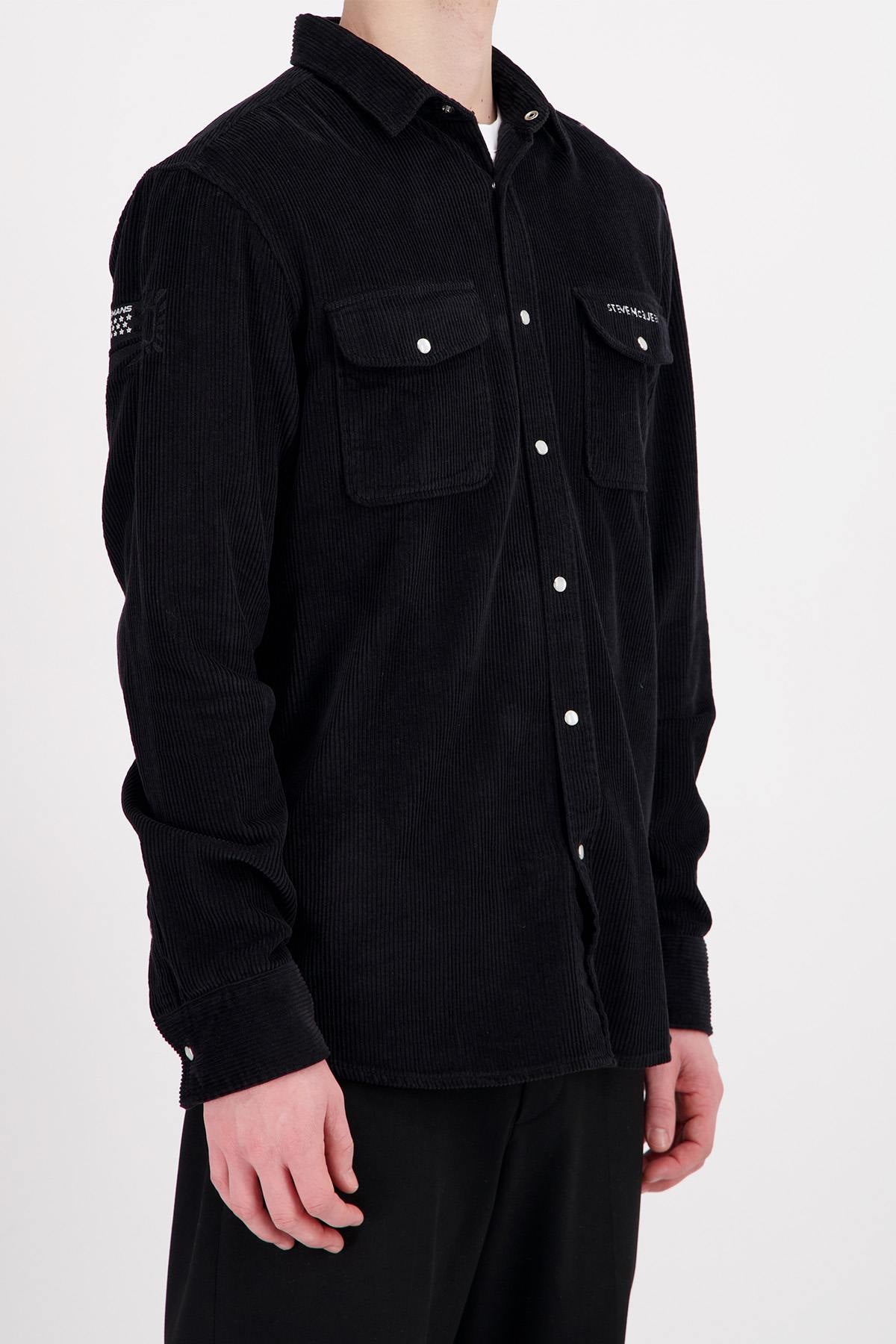 Black velvet effect overshirt - Image n°5