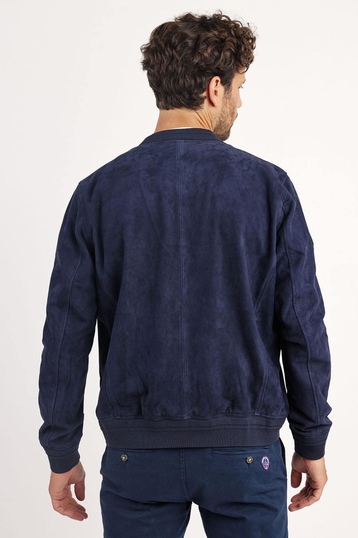 Navy blue suede leather teddy Patrouille de France - Image n°2