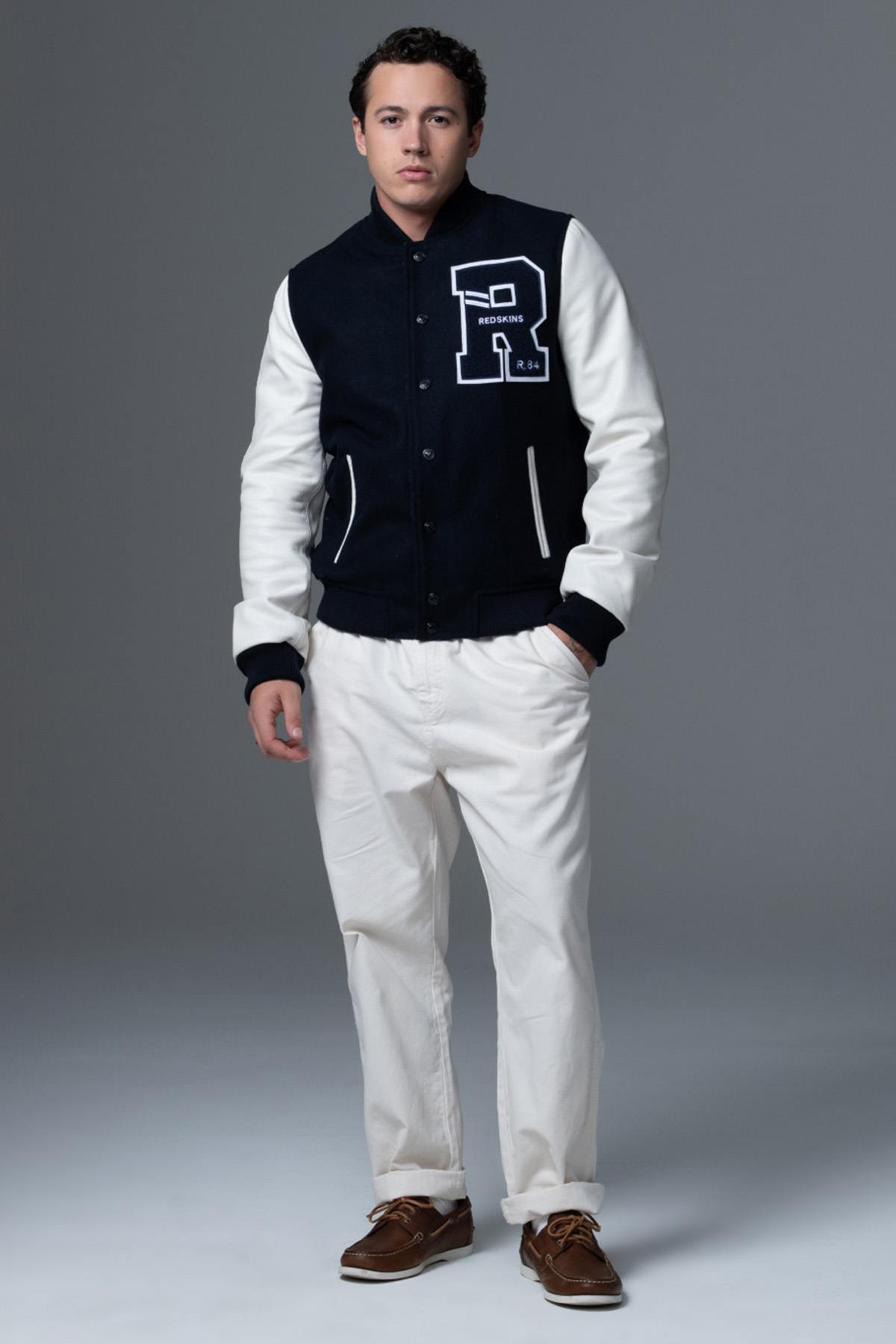 Navy and white varsity jacket - Image n°7