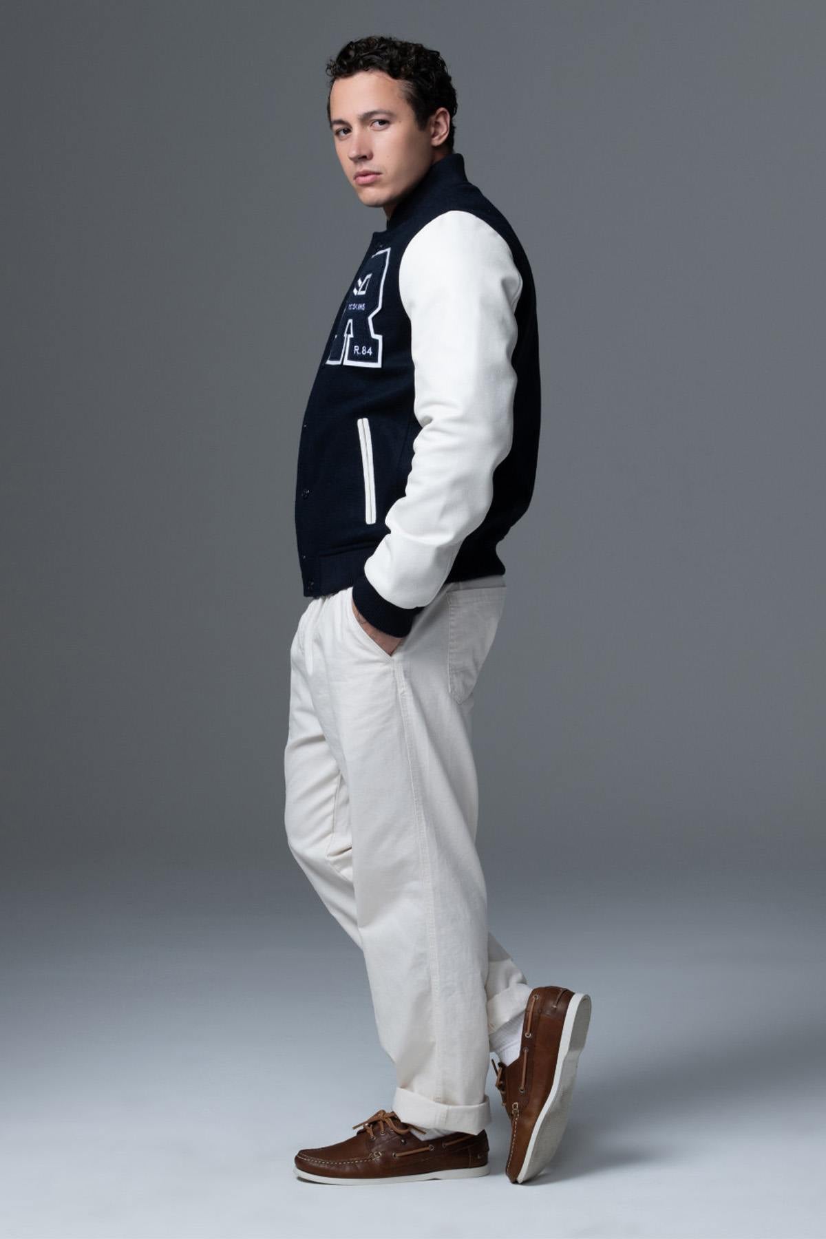 Navy and white varsity jacket - Image n°4