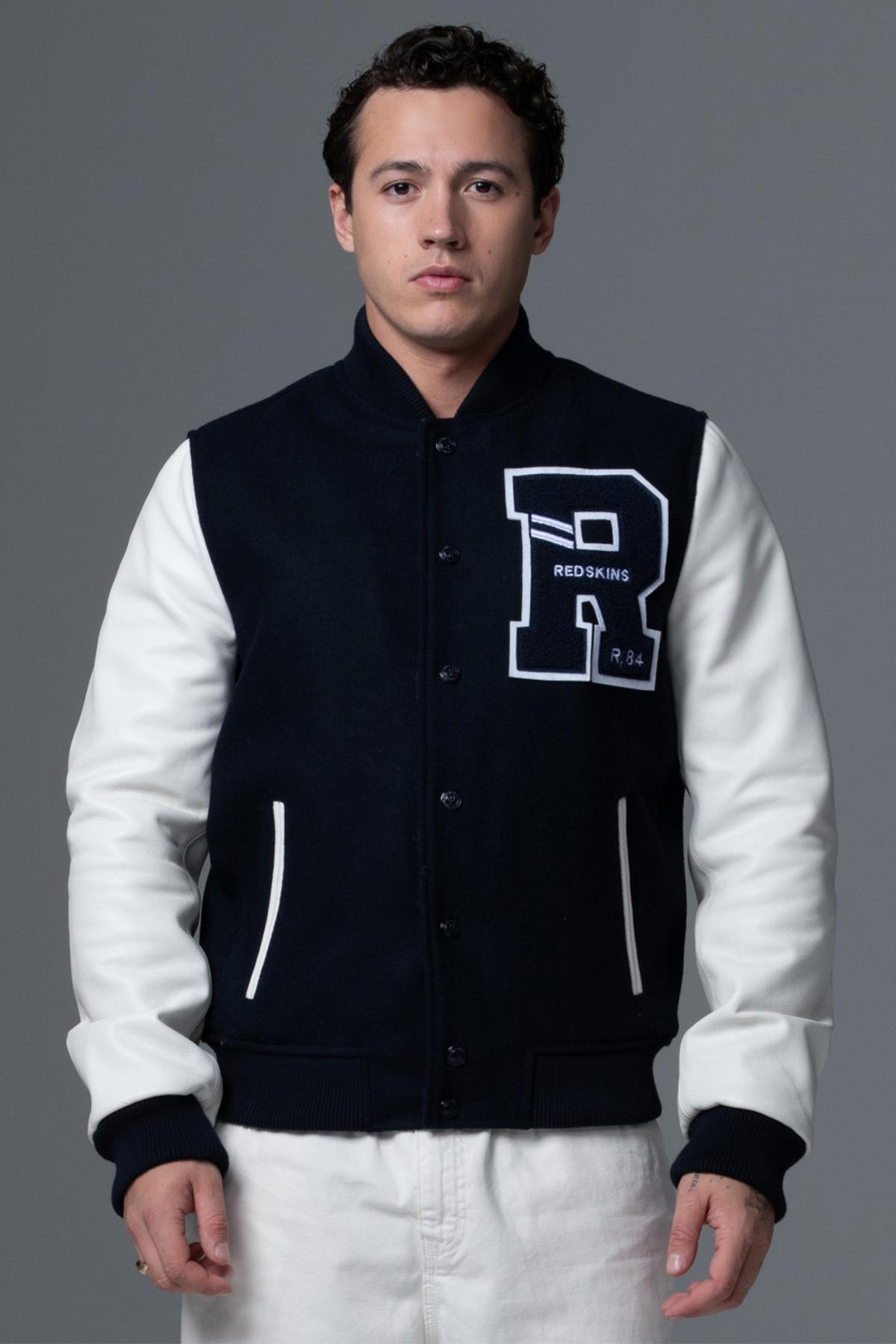 Navy and white varsity jacket - Image n°8