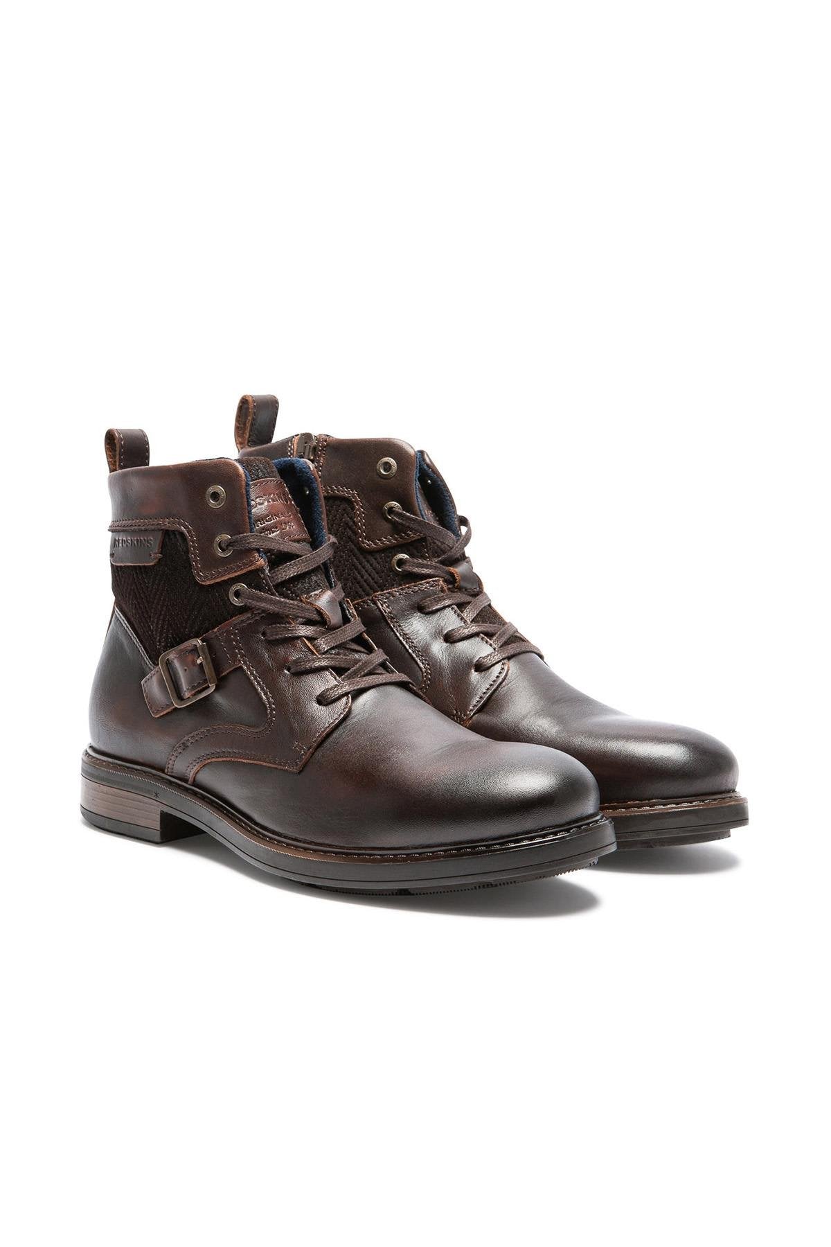 Brown leather lace-up boots - Image n°2