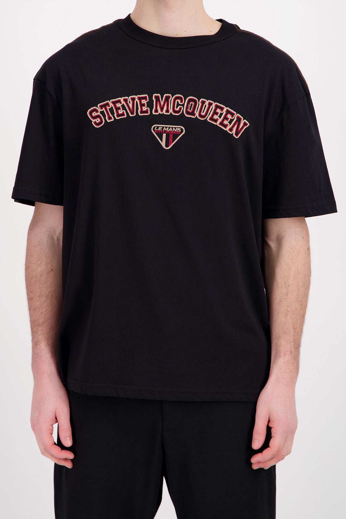 Black T-shirt with Steve McQueen embroidery - Image n°2