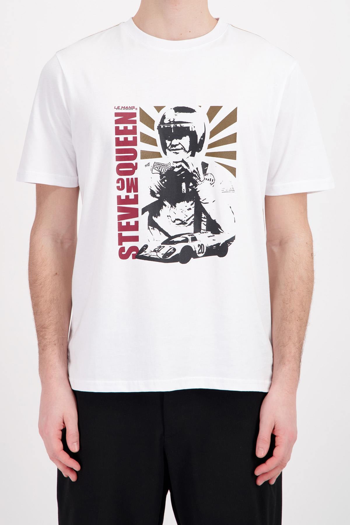 T-shirt con grafica bianca Steve McQueen - Image n°1