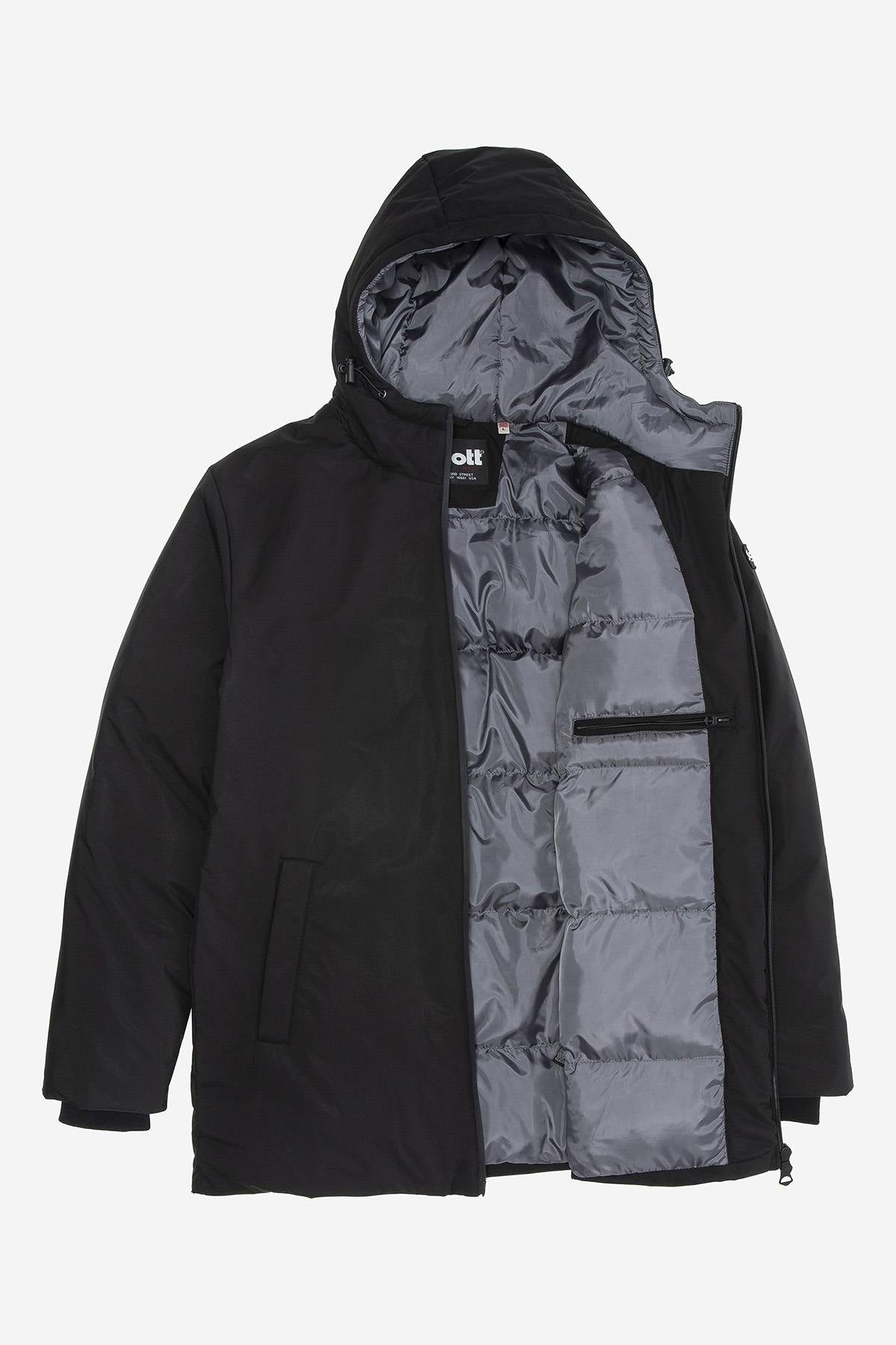 Long black parka for men - Image n°9