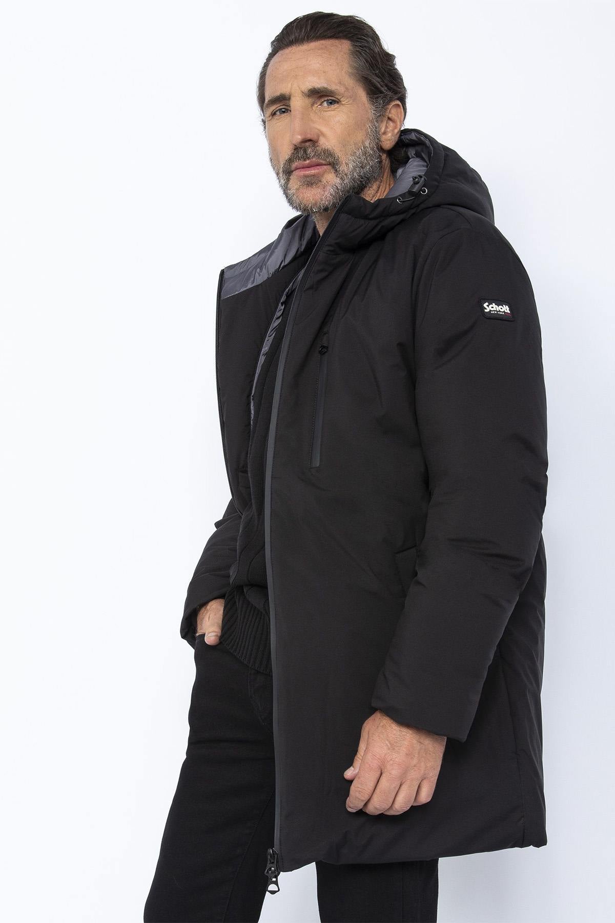 Long black parka for men - Image n°8