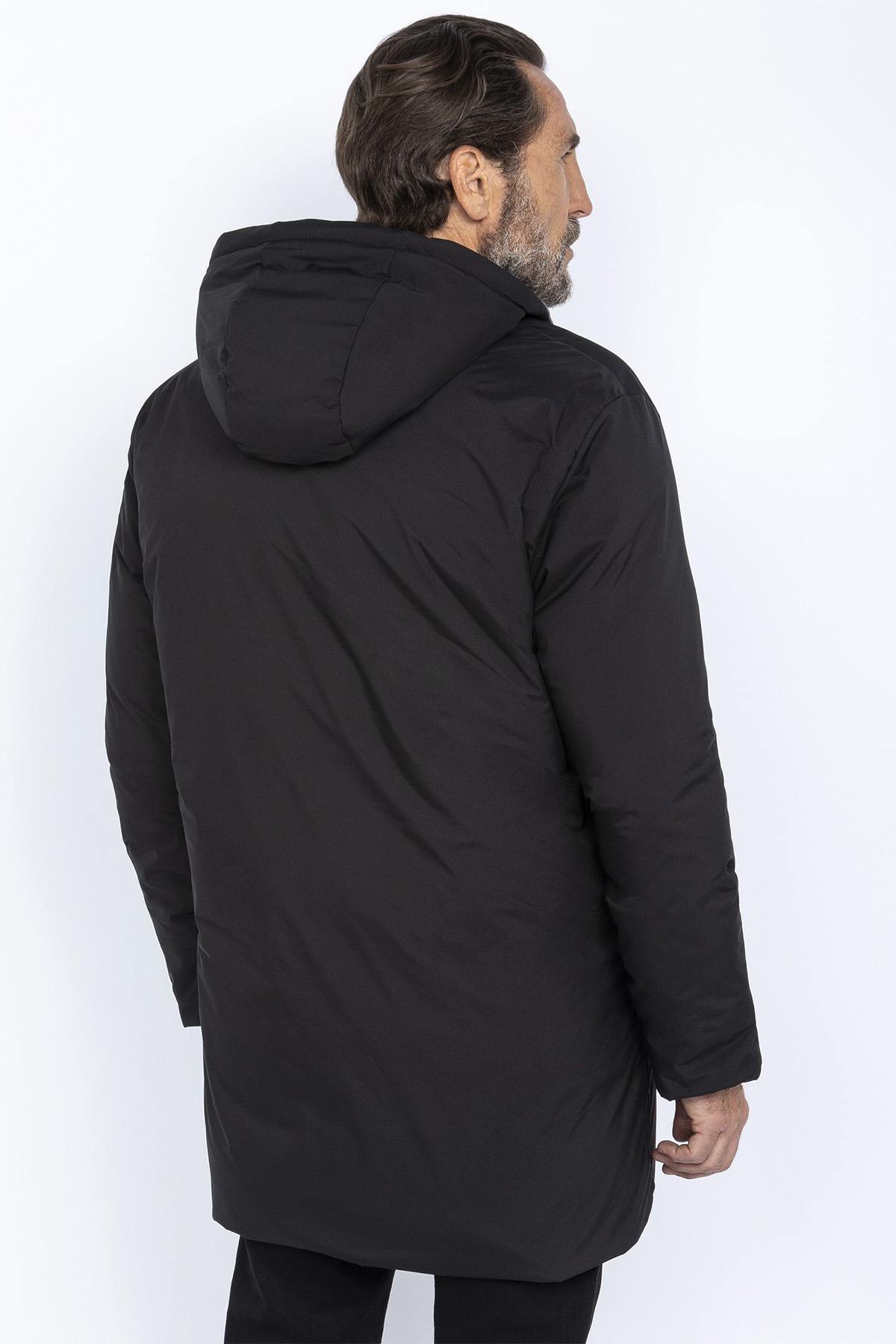 Long black parka for men - Image n°2