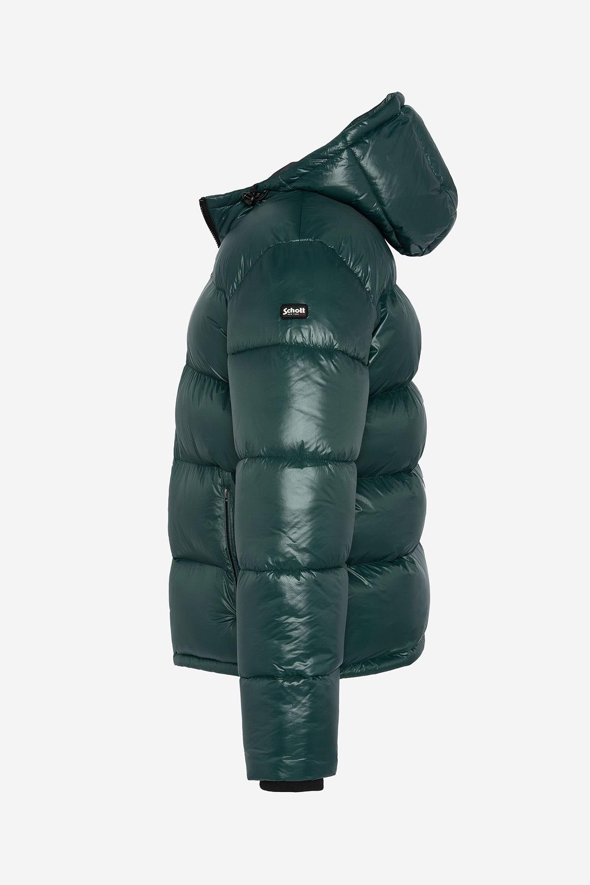 Forest Green Nylon Quilted Down Jacket - Image n°8