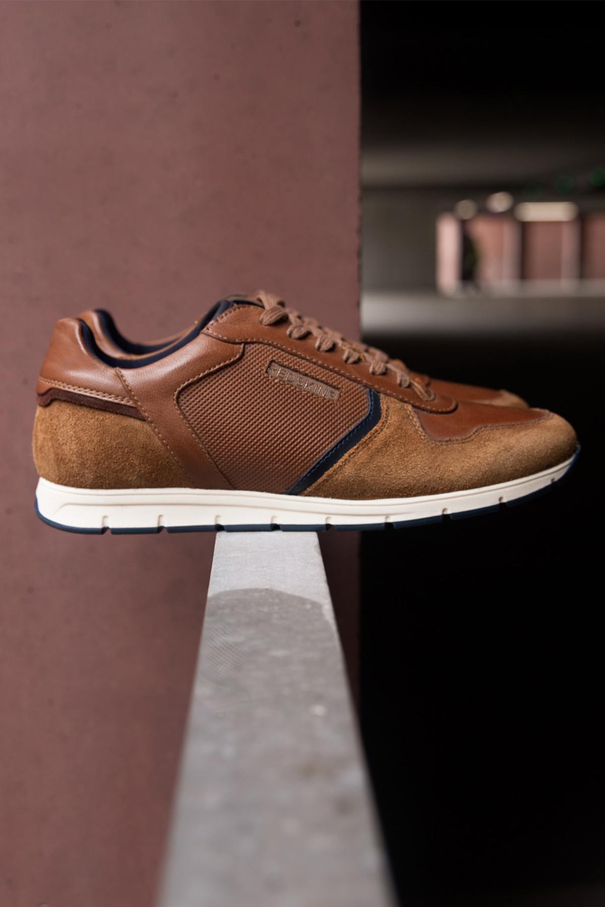 Cognac leather sneakers - Image n°1