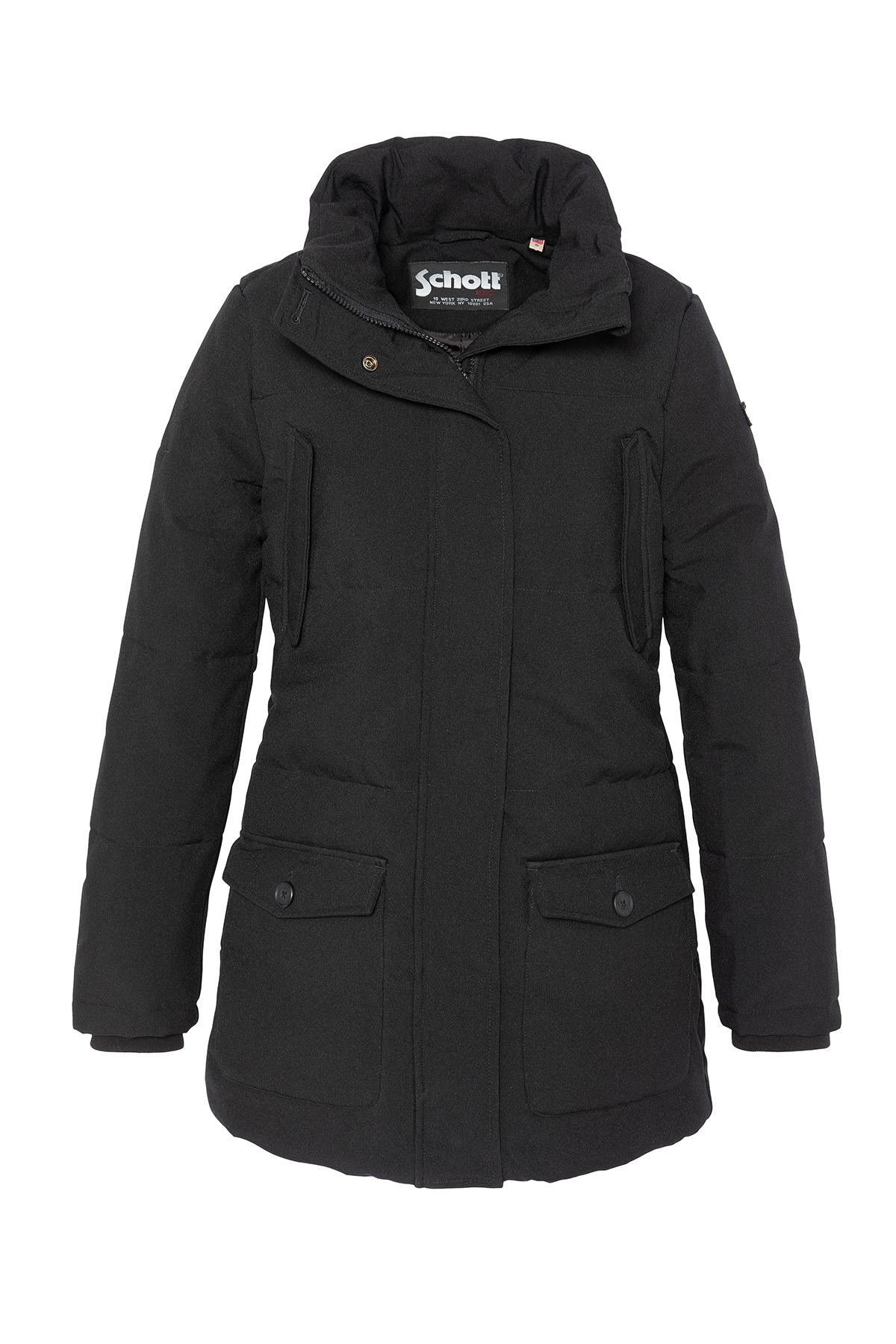 Long parka with removable black hood - Image n°5