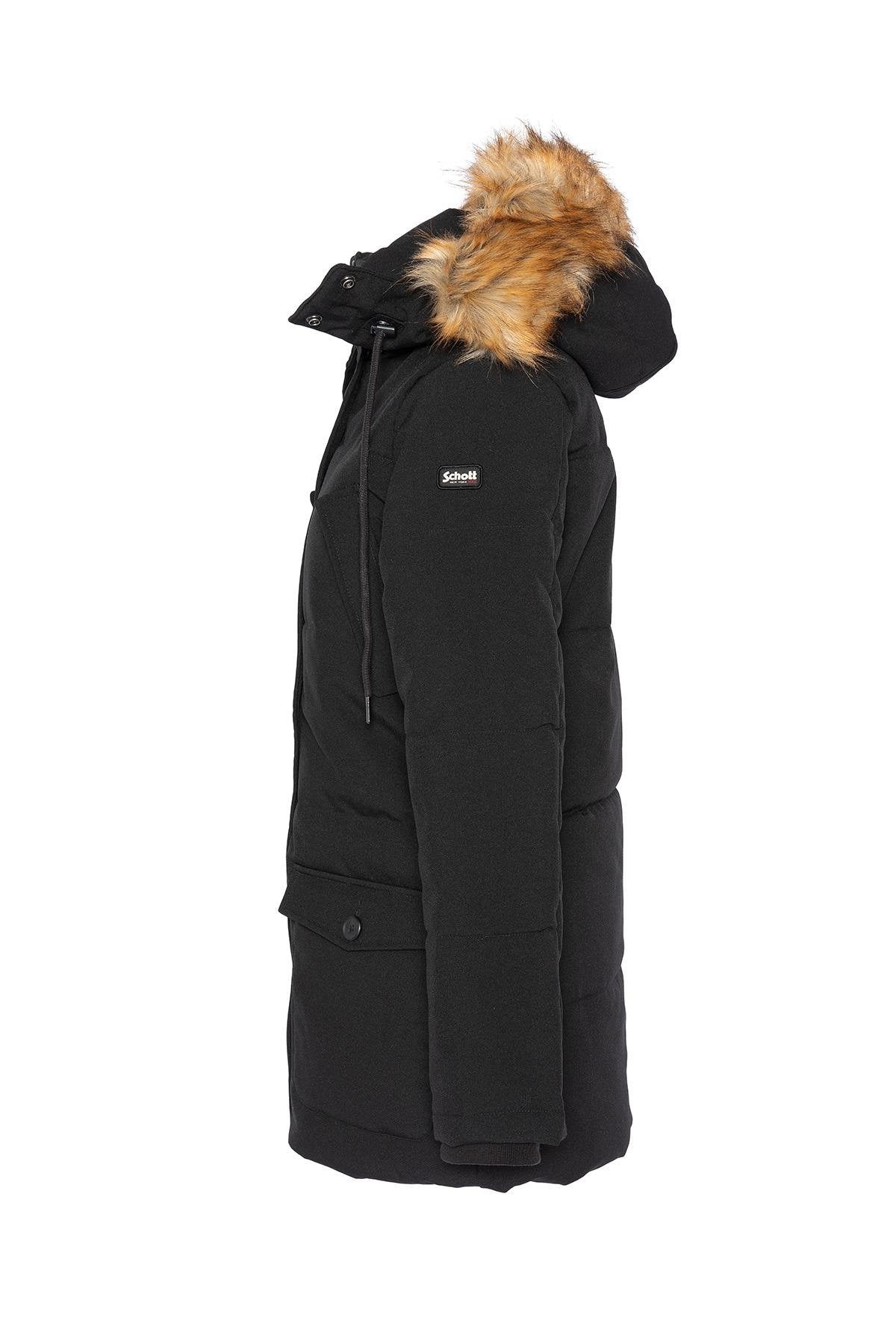 Long parka with removable black hood - Image n°3