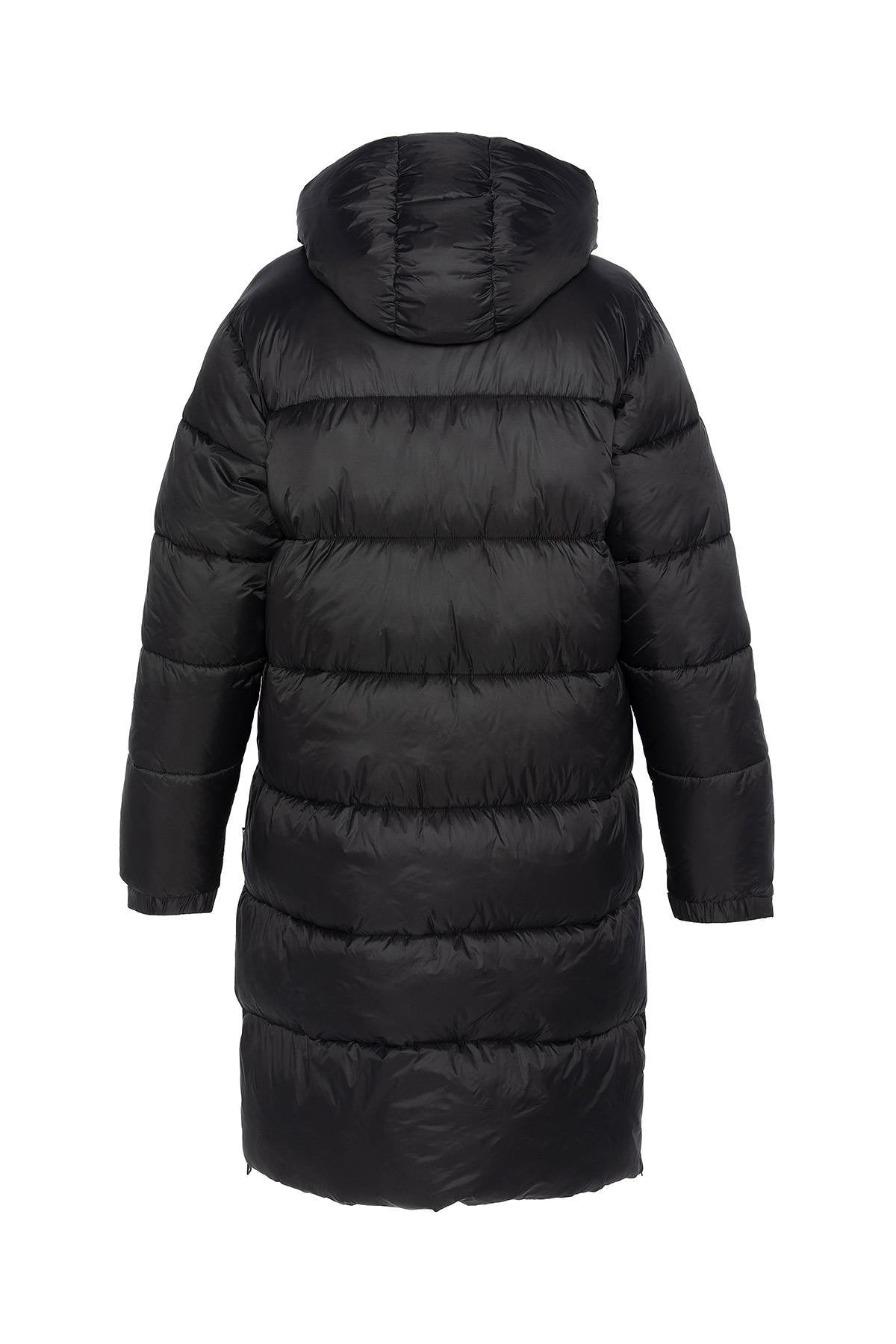 Black long down jacket in recycled nylon - Image n°2